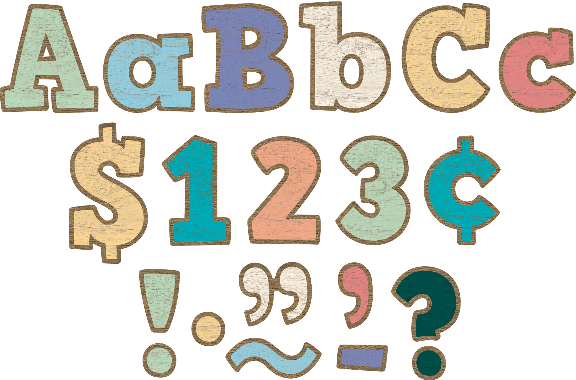 Painted Wood Bold Block 4" Letters Combo Pack