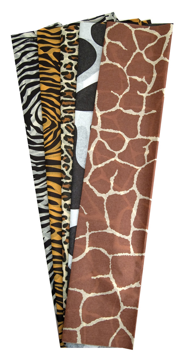 Tissue Asstmt. Non-Bleeding - 20 sheets 20"x30" (4 ea of 5 animal skin designs)
