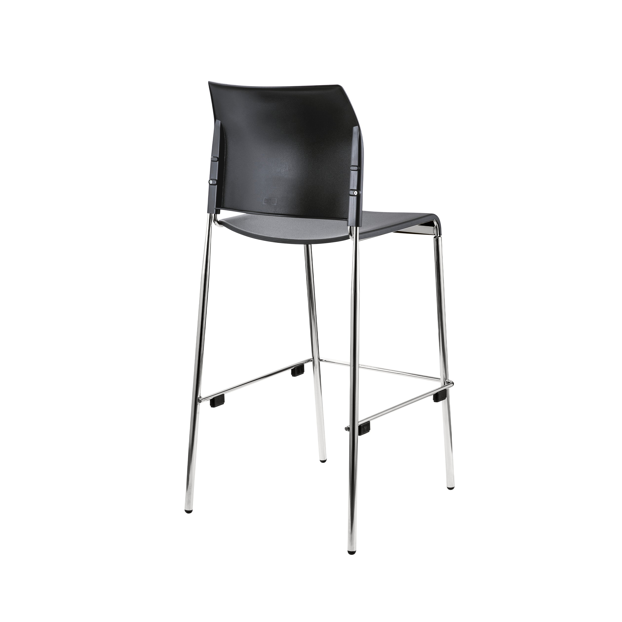 NPS® 8800 Series Cafetorium Plastic Stool, 30"H, Surface Color: Charcoal, Frame Color: Chrome