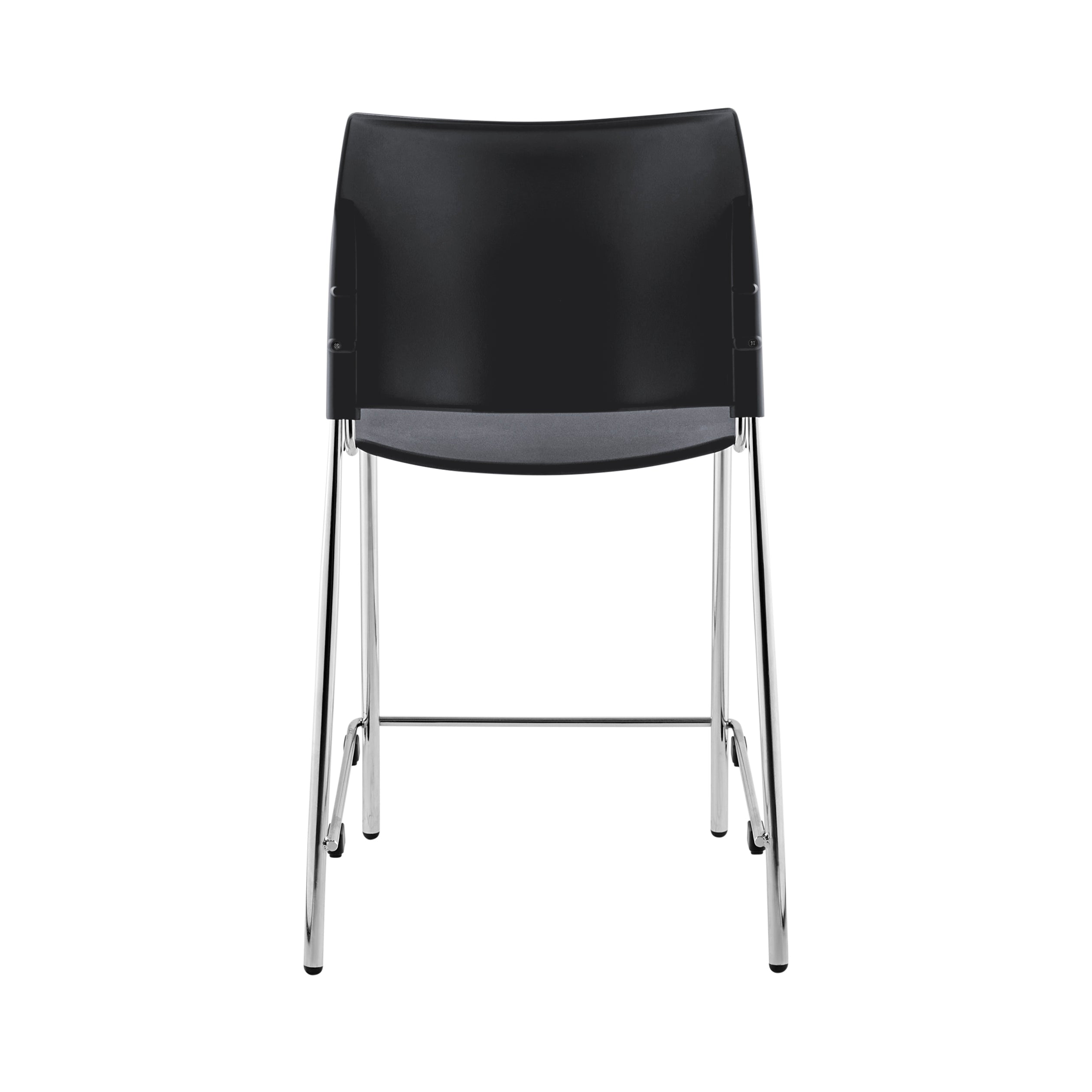 NPS® 8800 Series Cafetorium Plastic Stool, 24"H, Surface Color: Charcoal, Frame Color: Chrome