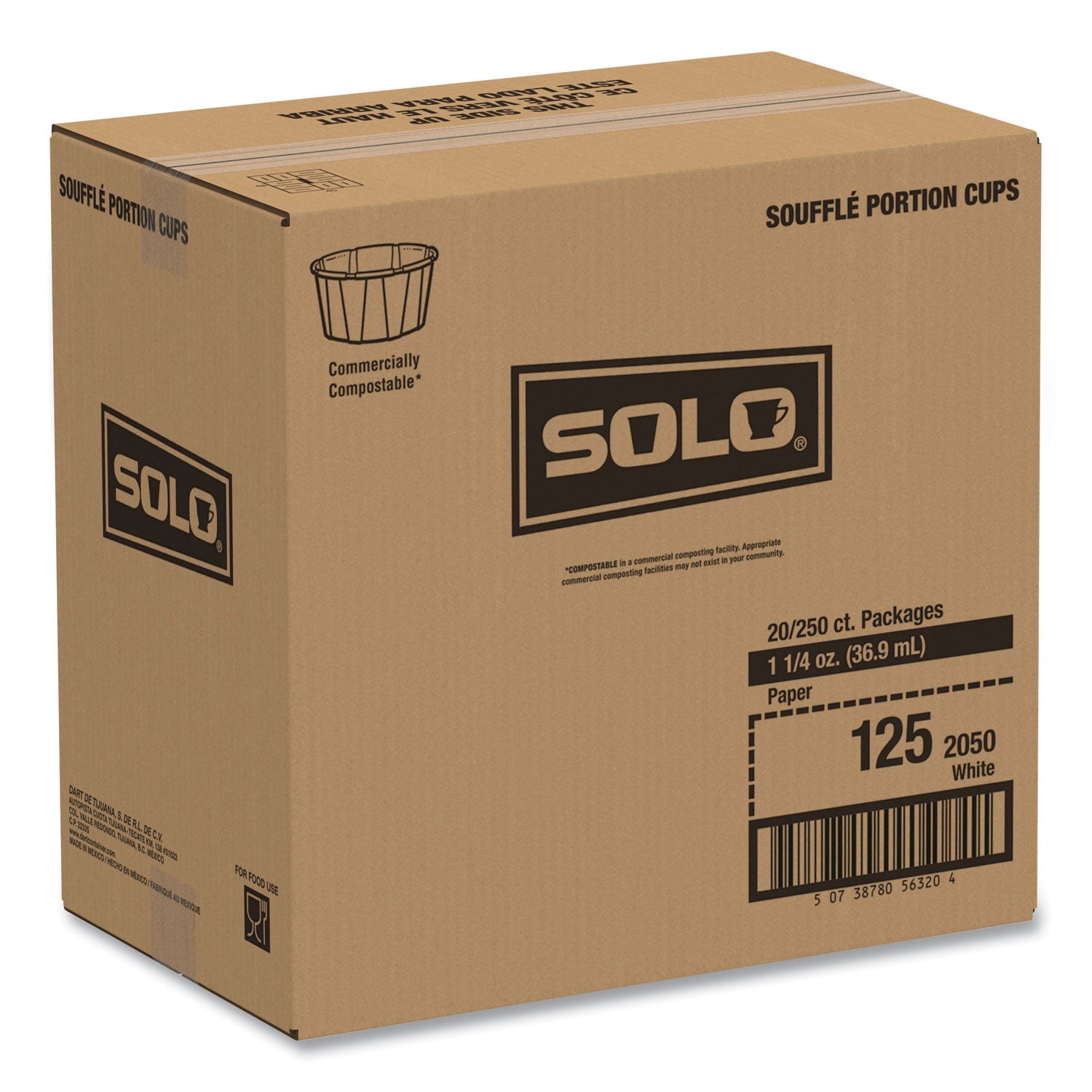 Paper Portion Cups, 1.25 oz, White, 250/Bag, 20 Bags/Carton