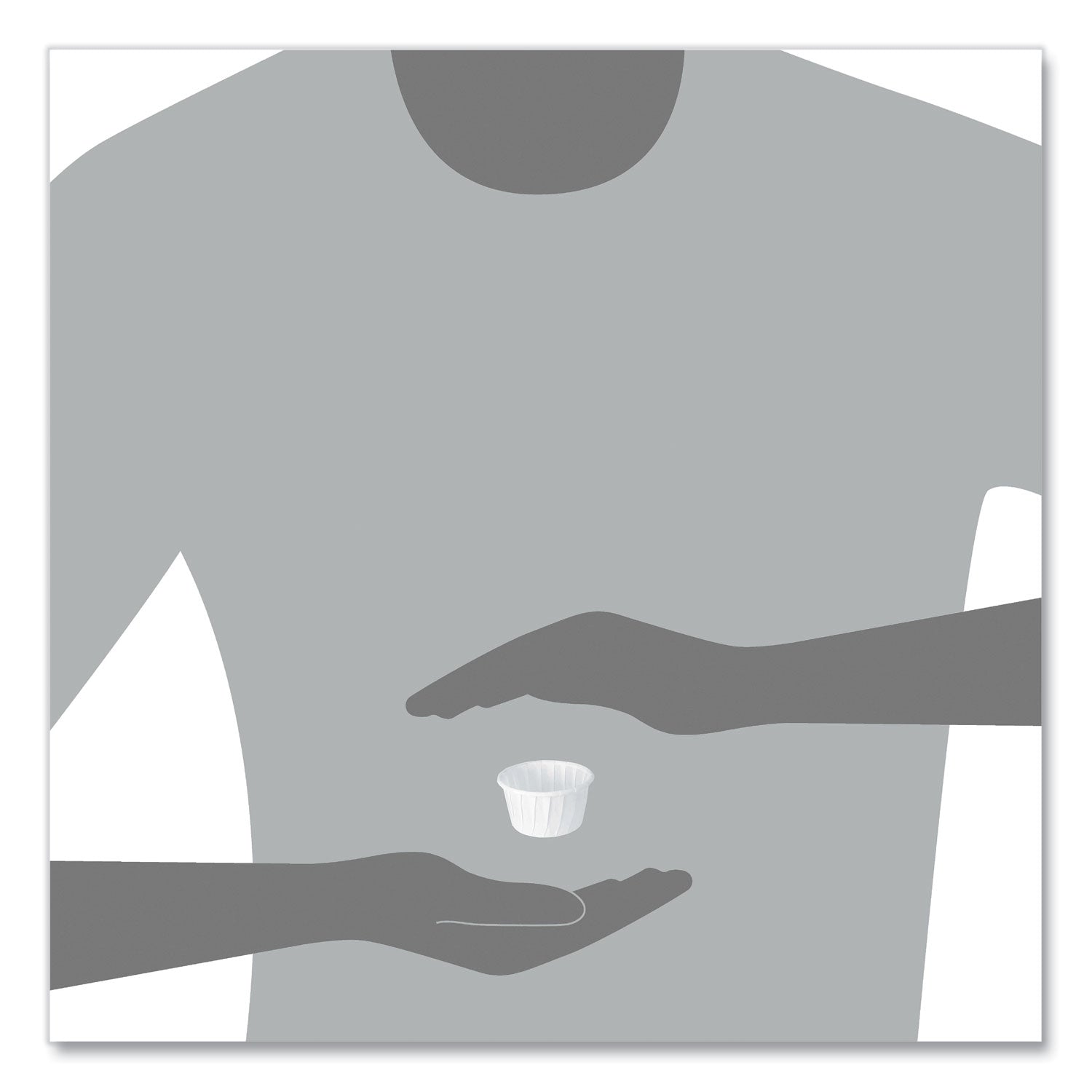 Paper Portion Cups, 1.25 oz, White, 250/Bag, 20 Bags/Carton
