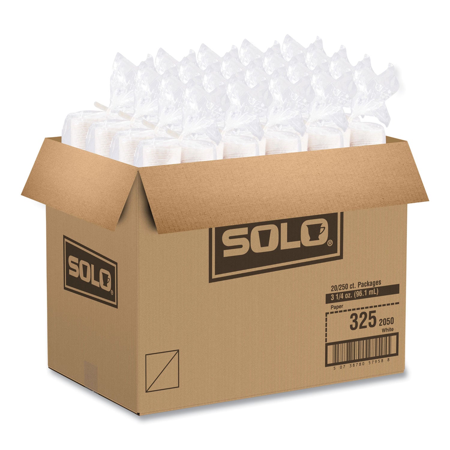 Paper Portion Cups, 3.25 oz, White, 250/Bag, 20 Bags/Carton