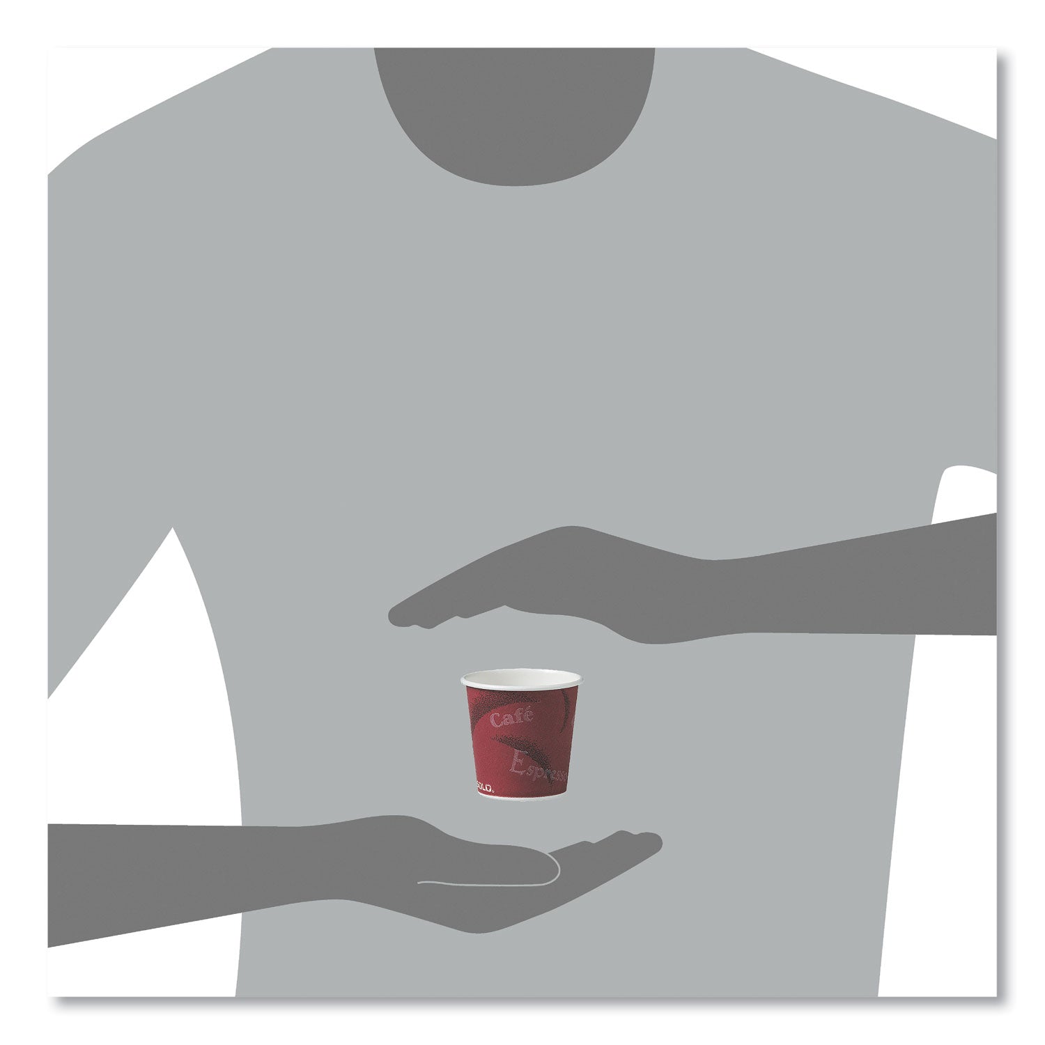 Single-Sided Poly Paper Hot Cups, 4 oz, Bistro Design, 50/Pack, 20 Packs/Carton
