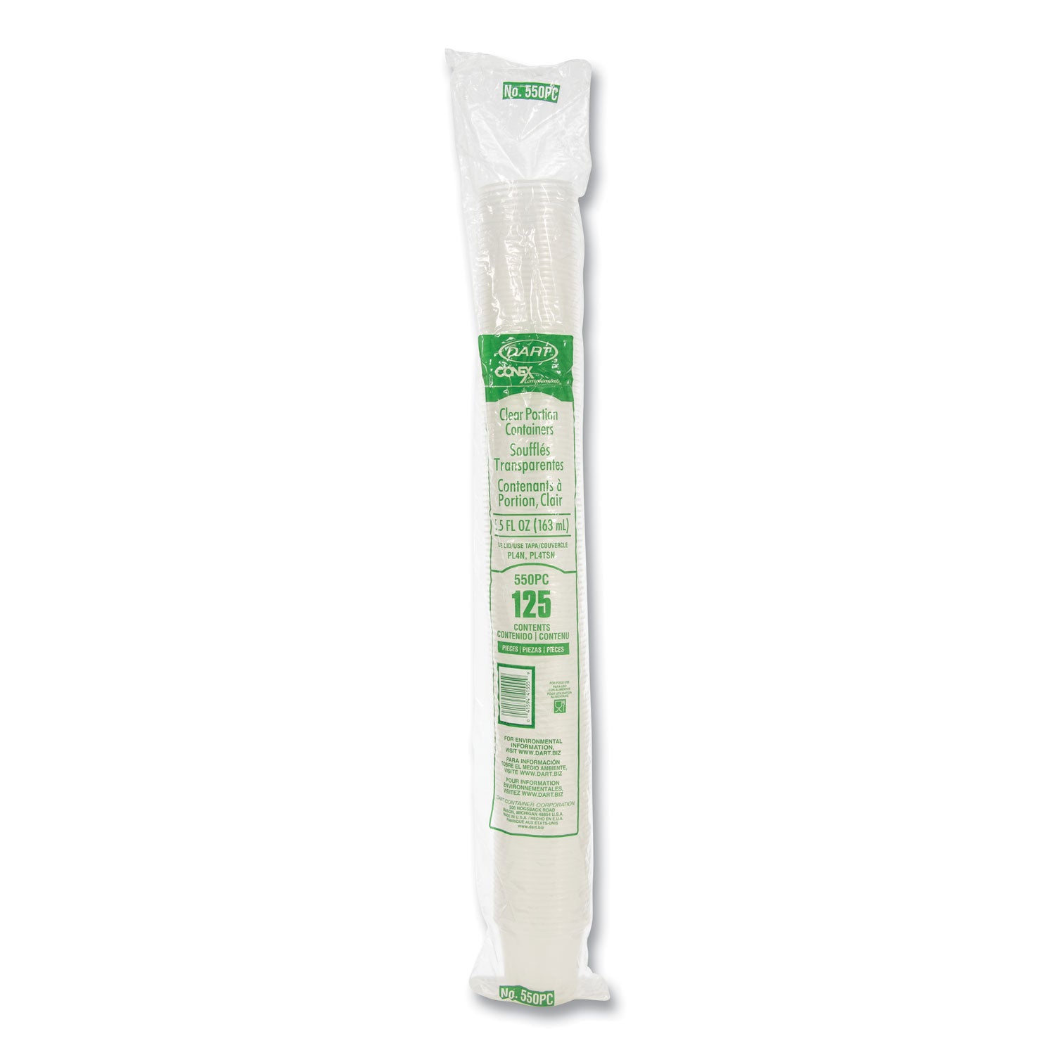 Conex Complements Portion/Medicine Cups, 5.5 oz, Plastic, Translucent, 125/Bag, 20 Bags/Carton