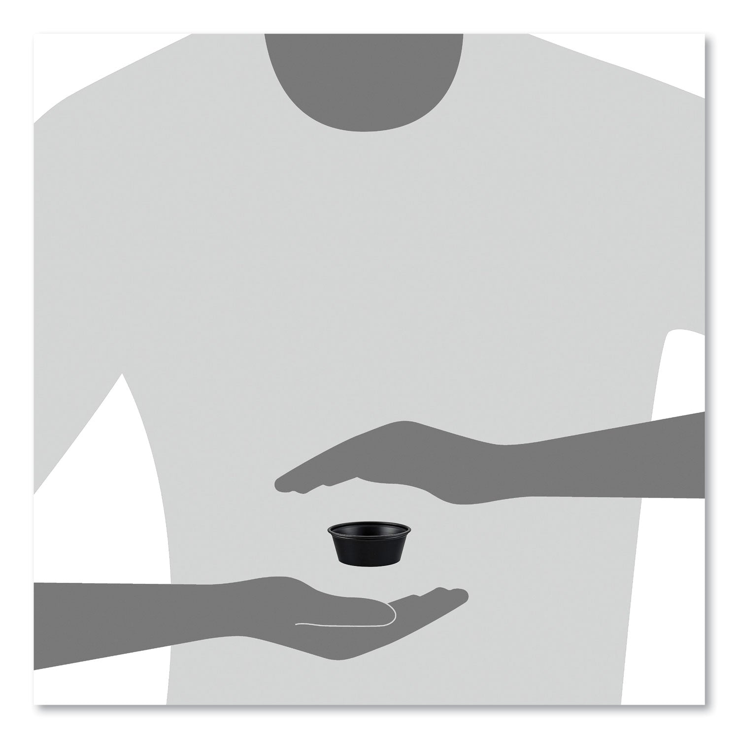 Portion Containers, 1.5 oz, Plastic, Black, 250/Bag, 10 Bags/Carton
