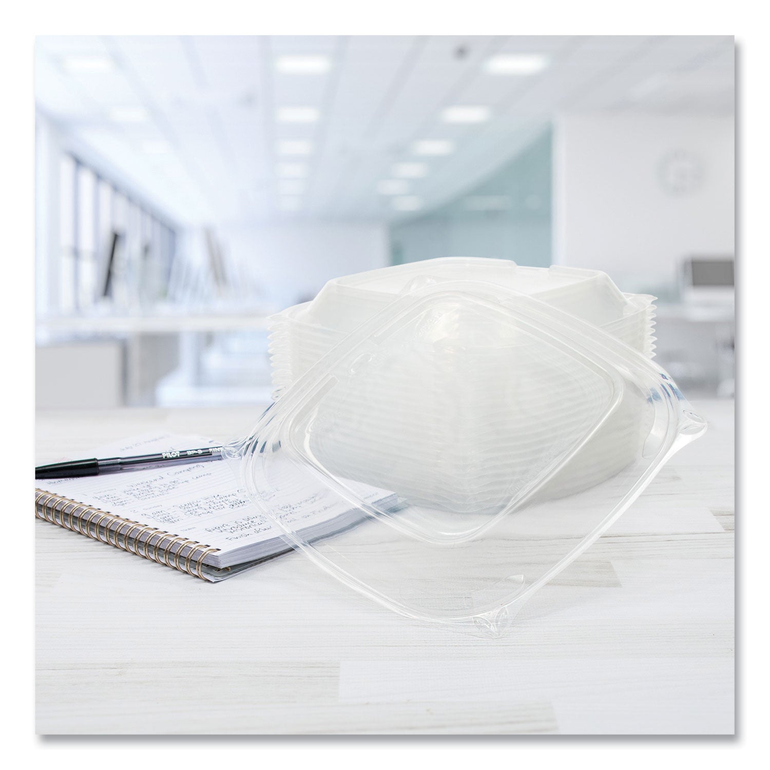 PresentaBowls Pro Clear Square Bowl Lids, Large Vented Square, 8.5 x 8.5 x 1, Clear, Plastic, 63/Bag, 4 Bags/Carton