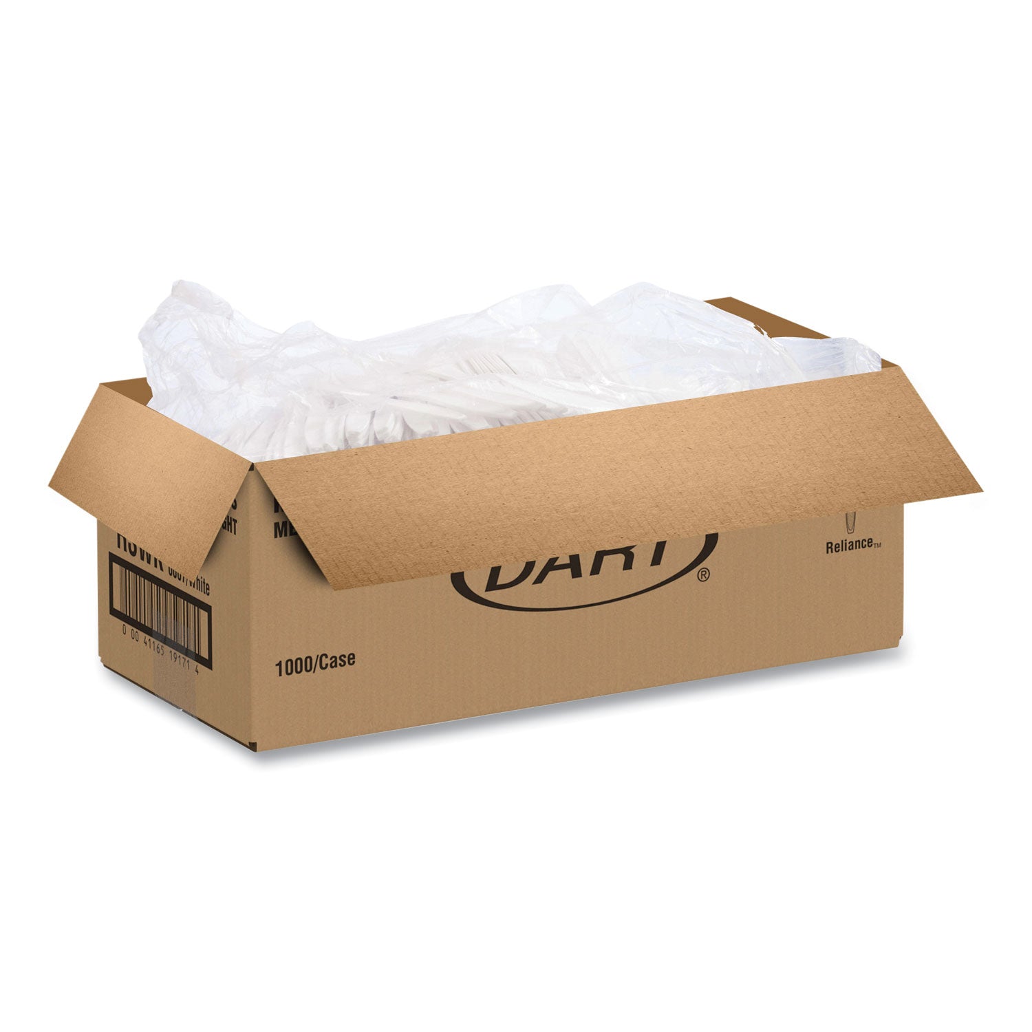 Reliance Mediumweight Cutlery, Standard Size, Knife, Plastic, White, 1,000/Carton