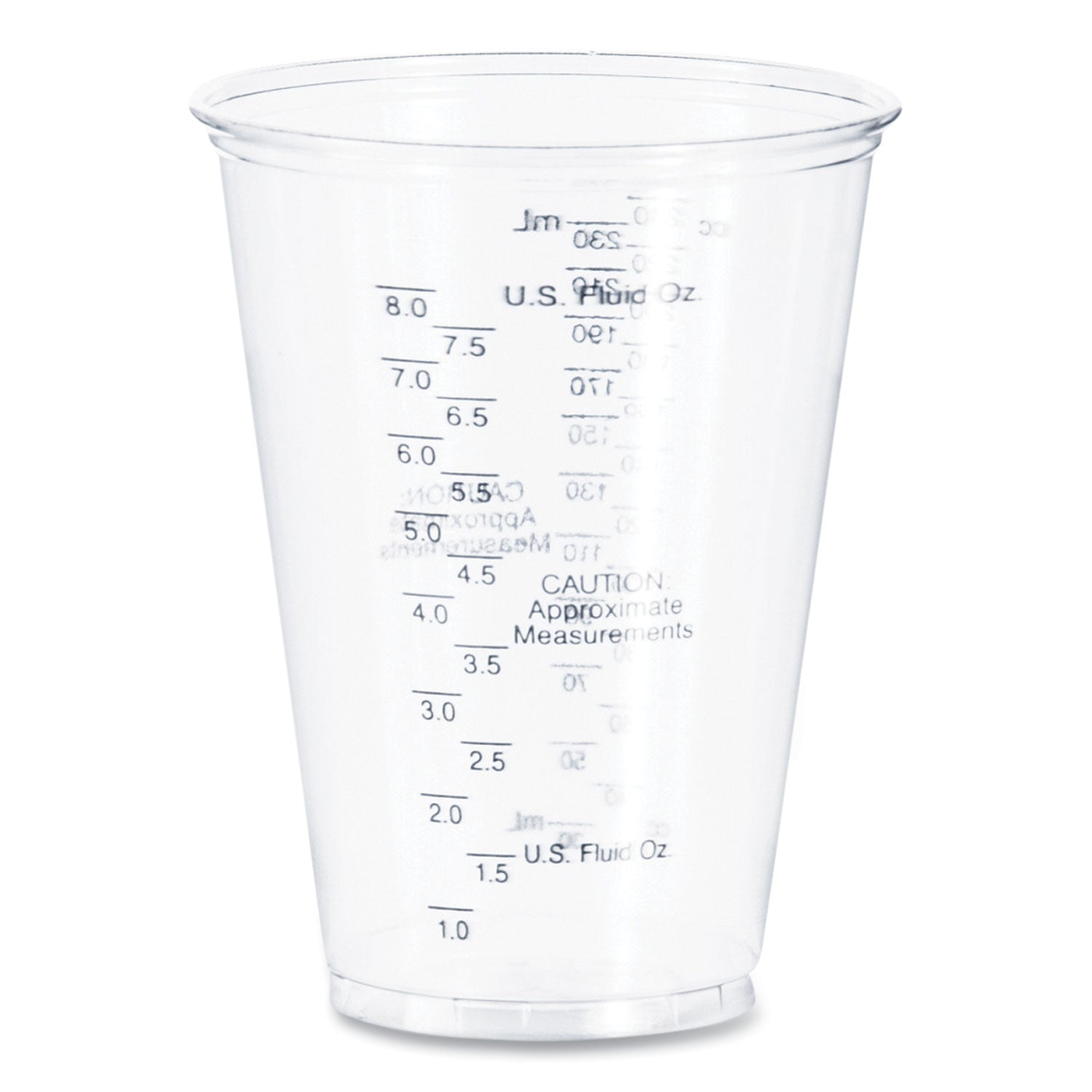 10 fl oz - Clear - Polyethylene Terephthalate (PET) - Measuring, Medicine, Medical, Dental - 50/Bag - 20 / Carton