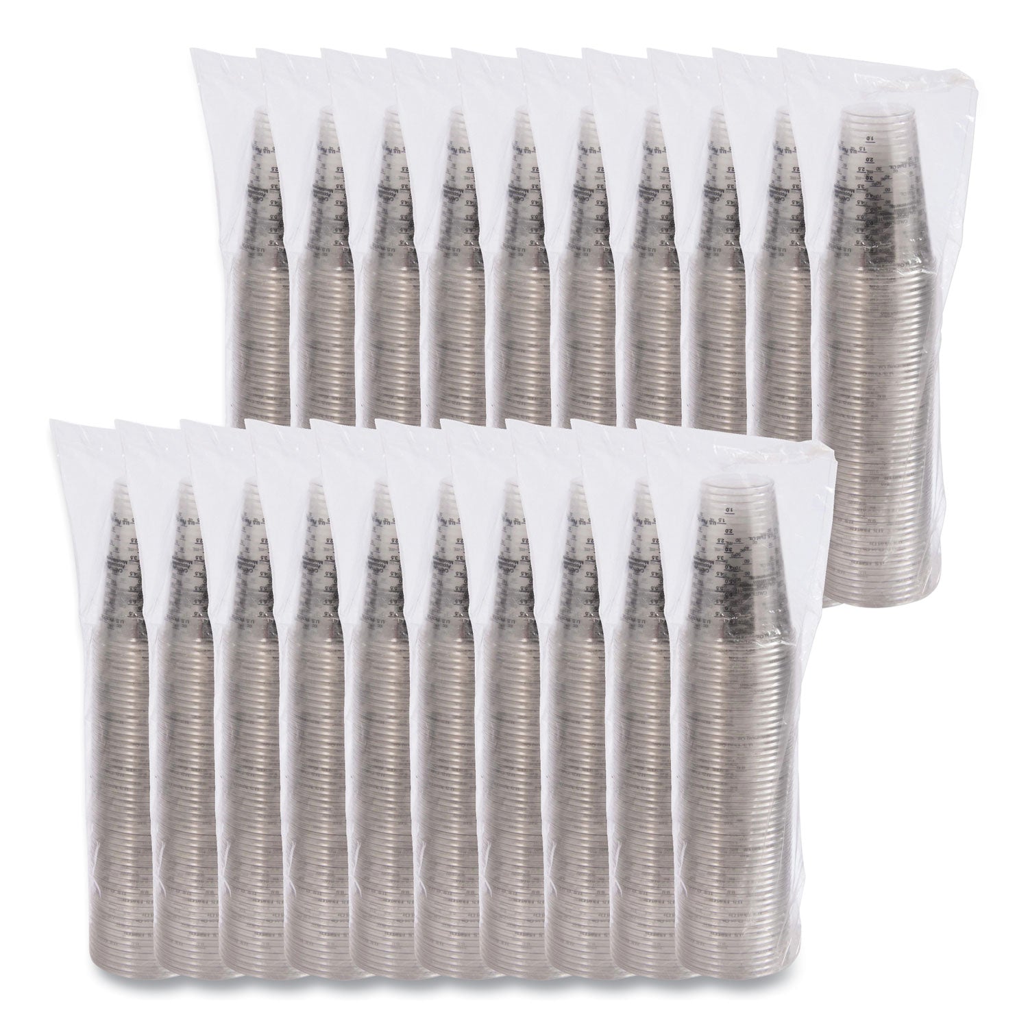 10 fl oz - Clear - Polyethylene Terephthalate (PET) - Measuring, Medicine, Medical, Dental - 50/Bag - 20 / Carton