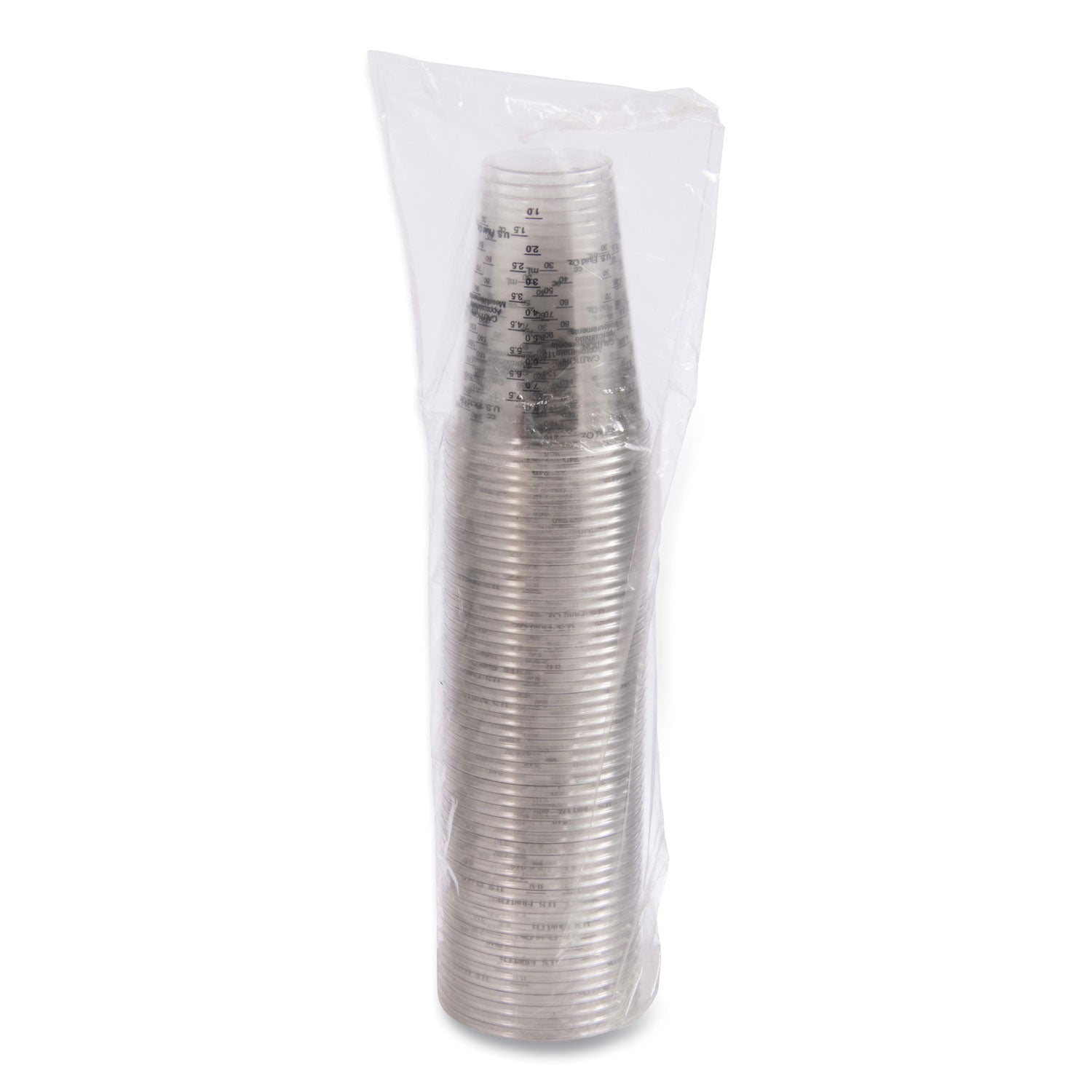 10 fl oz - Clear - Polyethylene Terephthalate (PET) - Measuring, Medicine, Medical, Dental - 50/Bag - 20 / Carton