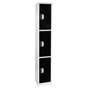 72" H x 12" W  Triple Tier Steel Storage Locker with Digital Lock, Black, Pack of 4
