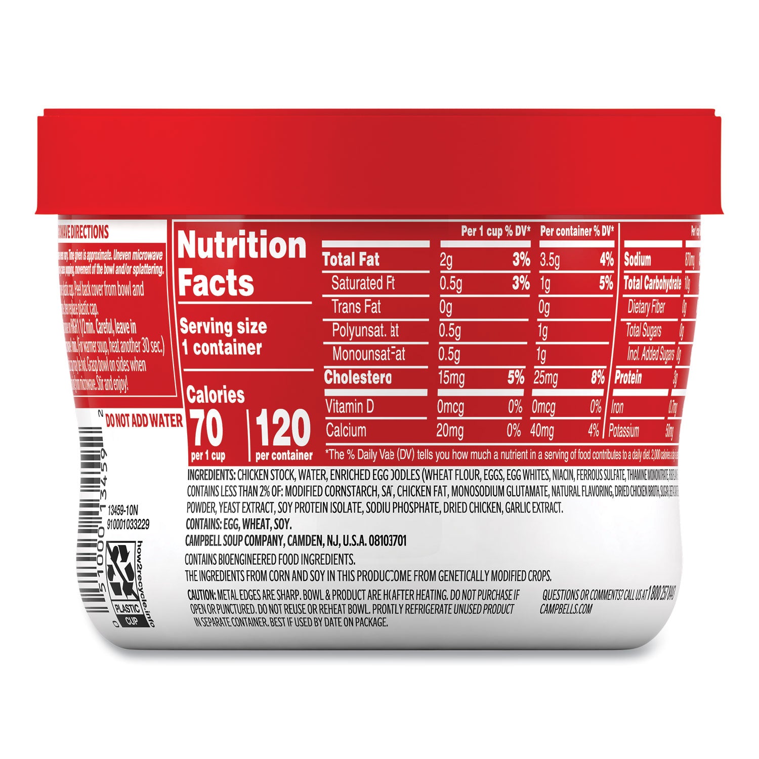 Microwavable - Chicken Noodle - 15.40 oz - 1 / Carton