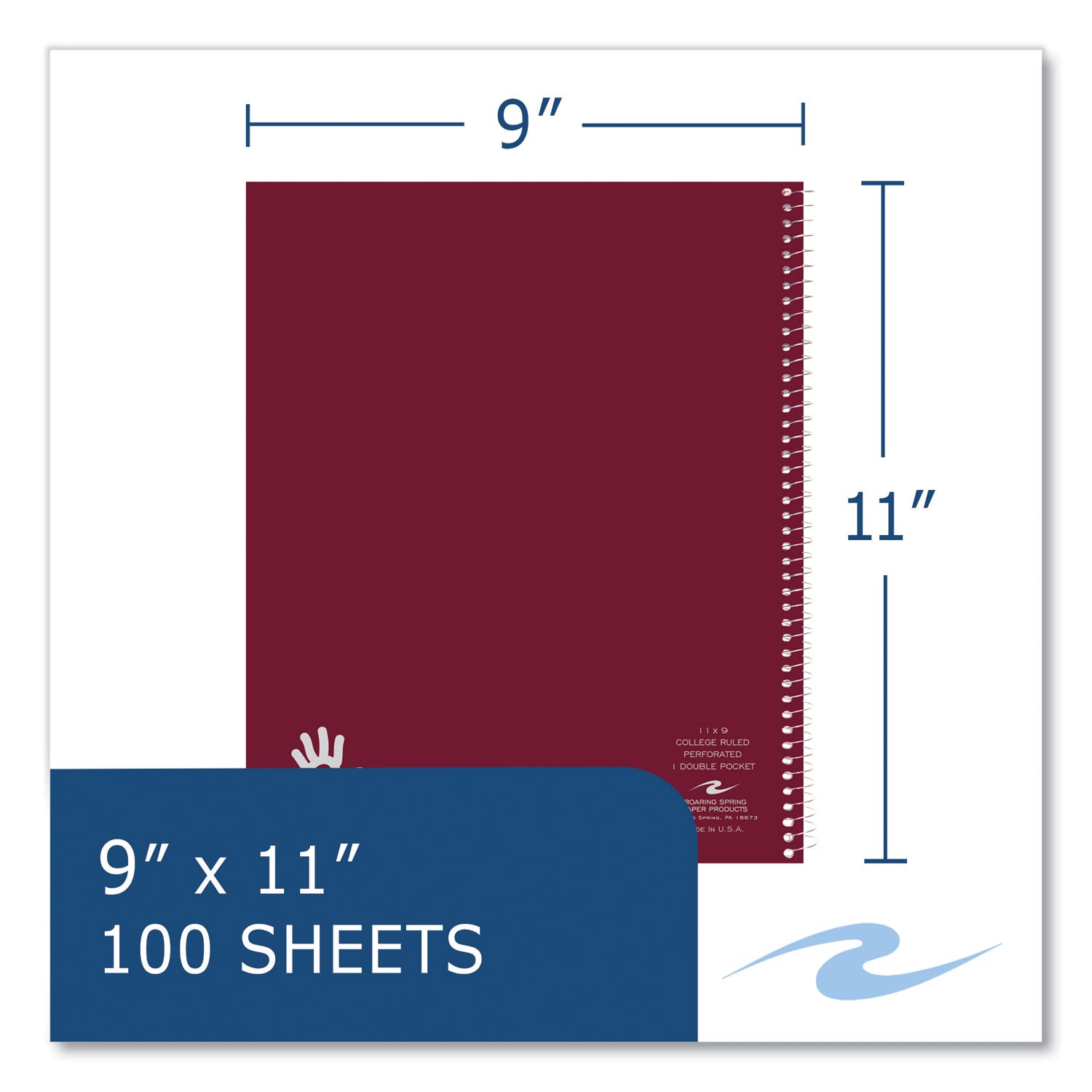 Lefty Notebook, 1-Subject, Medium/College Rule, Randomly Assorted Cover Colors, (100) 11 x 9 Sheets, 24/Carton