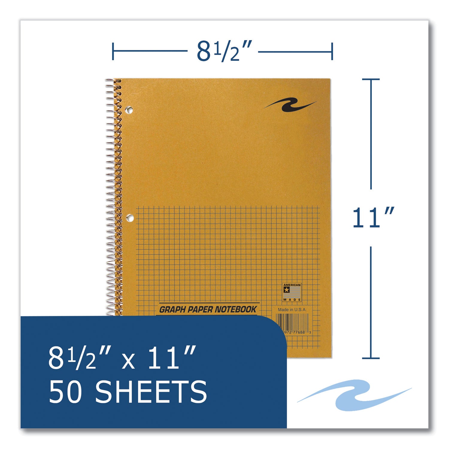 50 Sheets - 100 Pages - Printed - Spiral Bound - Both Side Ruling Surface - 3 Hole(s) - 20 lb Basis Weight - 75 g/m² Grammage - 11" x 8 1/2" Sheet Size - 0.30" Height x 8.5" Width x 11" Length - White Paper - 1 Carton
