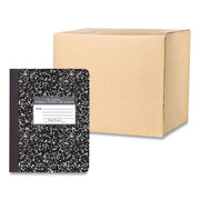 Roaring Spring Marble Comp Book, 100 Sheets, 200 Pages, Wide Ruled, 7.5" x 9.75", Black Marble Hard Cover, Sewn/Tapebound, 1 Carton