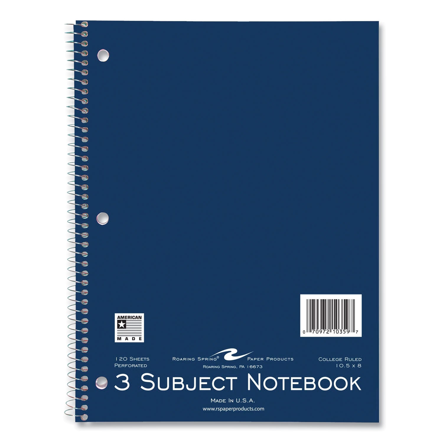 120 Sheets - 240 Pages - Printed - Spiral Bound - Both Side Ruling Surface - Red Margin - 3 Hole(s) - 15 lb Basis Weight - 56 g/m² Grammage - 10 1/2" x 8" Sheet Size - 0.50" Height x 8" Width x 10.5" Length - White Paper - Board Cover - 1 Carton