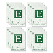 Roaring Spring 5x5 Grid Engineering Pad, 11" x 8.5", Green, 200 Sheets, 400 Pages, 3-Hole Punched, Glued Top, Chipboard Cover, 24 Pads per Carton