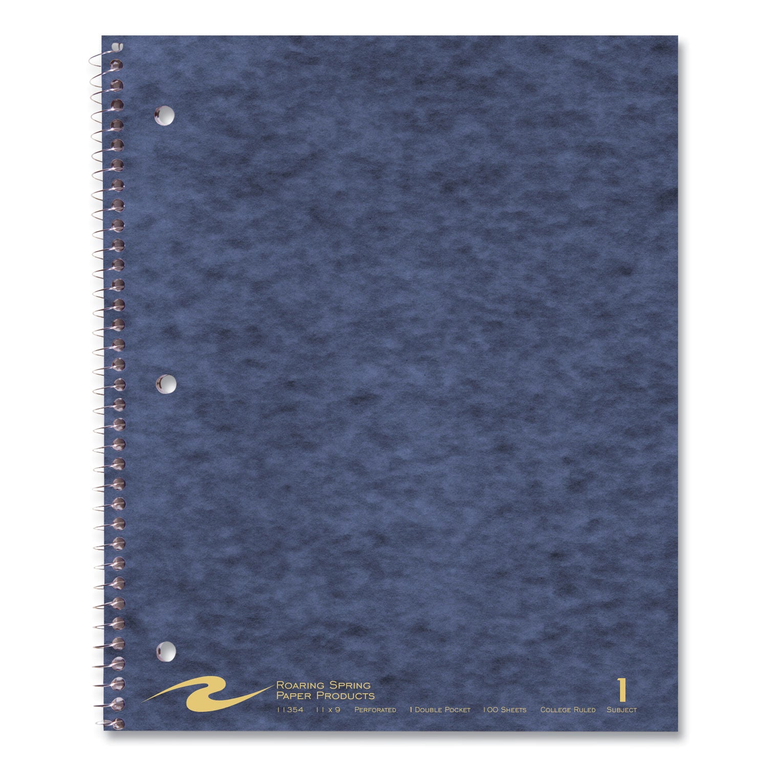 Roaring Spring College Ruled One Subject Spiral Notebook, 100 Sheets, 200 Pages, 11" x 9", Spiral Bound, 3-Hole Punched, Assorted Covers, 1 Carton