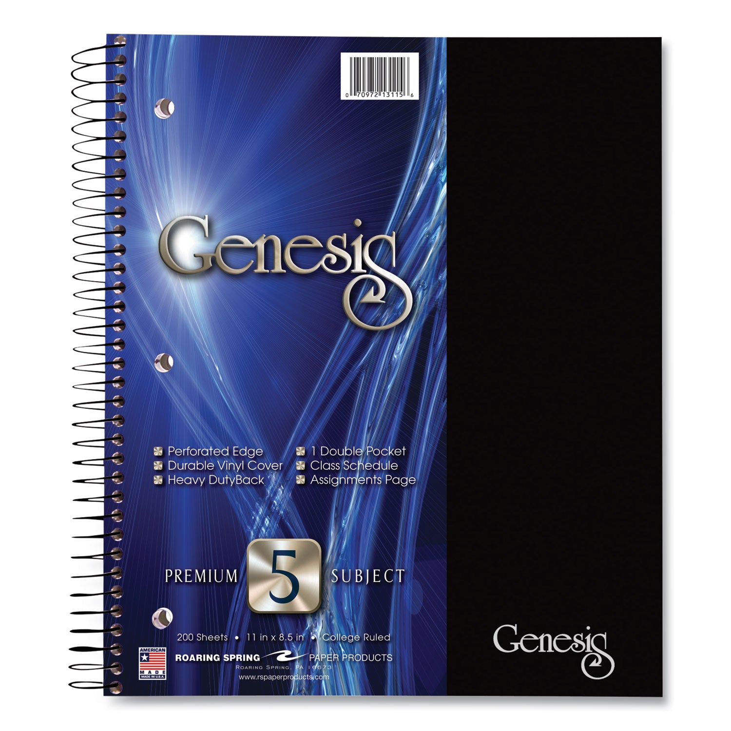 200 Sheets - 400 Pages - Printed - Spiral Bound - Both Side Ruling Surface - Red Margin - 3 Hole(s) - 15 lb Basis Weight - 56 g/m² Grammage - 11" x 9" Sheet Size - 0.75" Height x 9" Width x 11" Length - White Paper - Black Binding - 12 / Carton