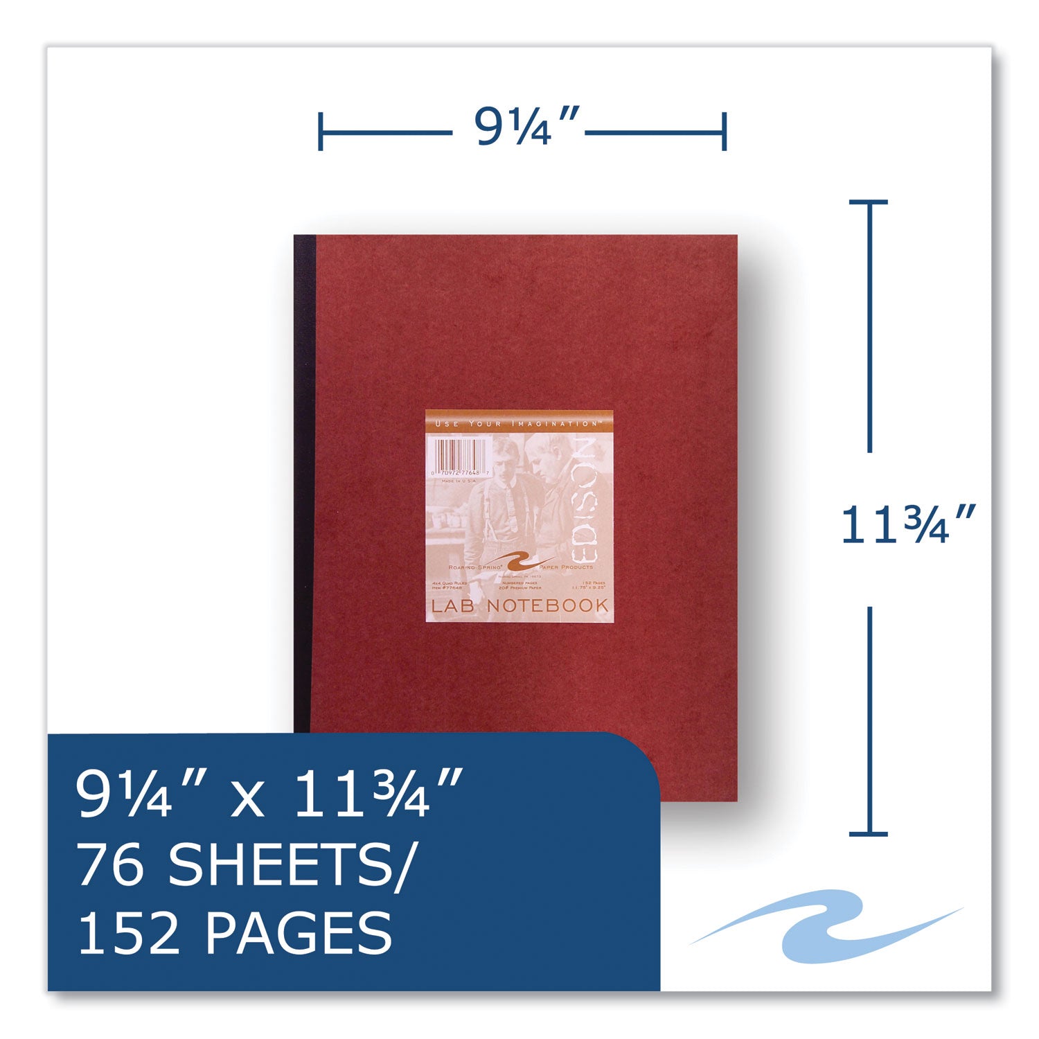 76 Sheets - 152 Pages - Printed - Glued/Tapebound - Both Side Ruling Surface - 20 lb Basis Weight - 75 g/m² Grammage - 11 3/4" x 9 1/4" Sheet Size - 0.33" Height x 9.3" Width x 11.8" Length - Green Paper - Black Binding - 24 / Carton