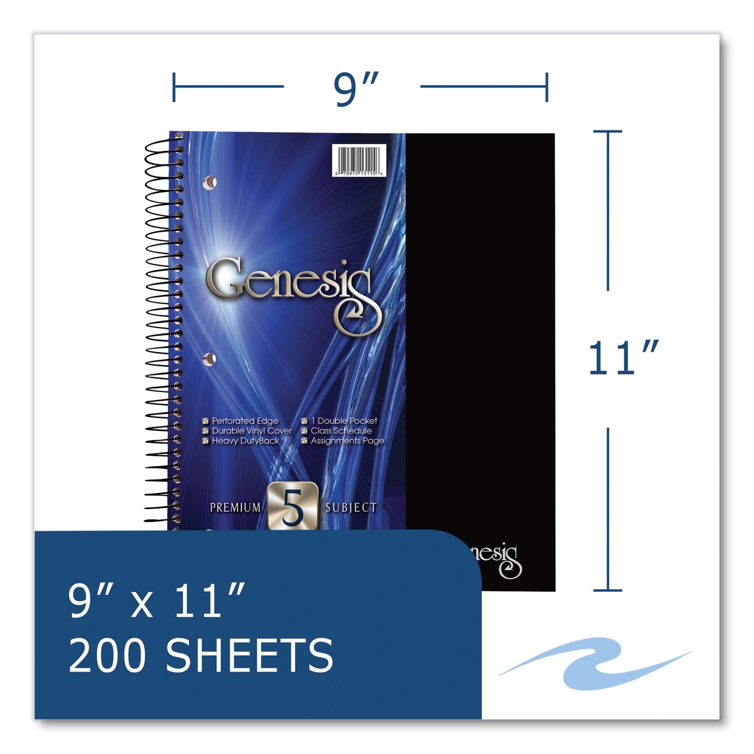 200 Sheets - 400 Pages - Printed - Spiral Bound - Both Side Ruling Surface - Red Margin - 3 Hole(s) - 15 lb Basis Weight - 56 g/m² Grammage - 11" x 9" Sheet Size - 0.75" Height x 9" Width x 11" Length - White Paper - Black Binding - 12 / Carton