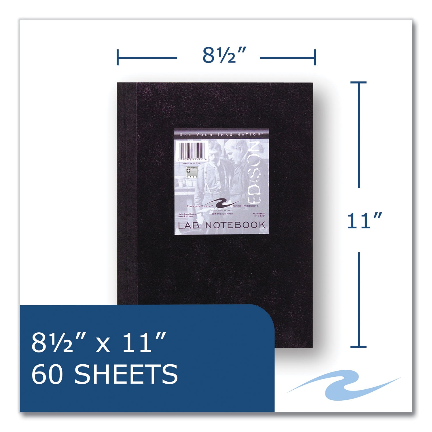 60 Sheets - 120 Pages - Printed - Sewn/Tapebound - Both Side Ruling Surface - 20 lb Basis Weight - 75 g/m² Grammage - 11" x 8 1/2" Sheet Size - 0.33" Height x 8.5" Width x 11" Length - White Paper - Laminated Cover - 24 / Carton