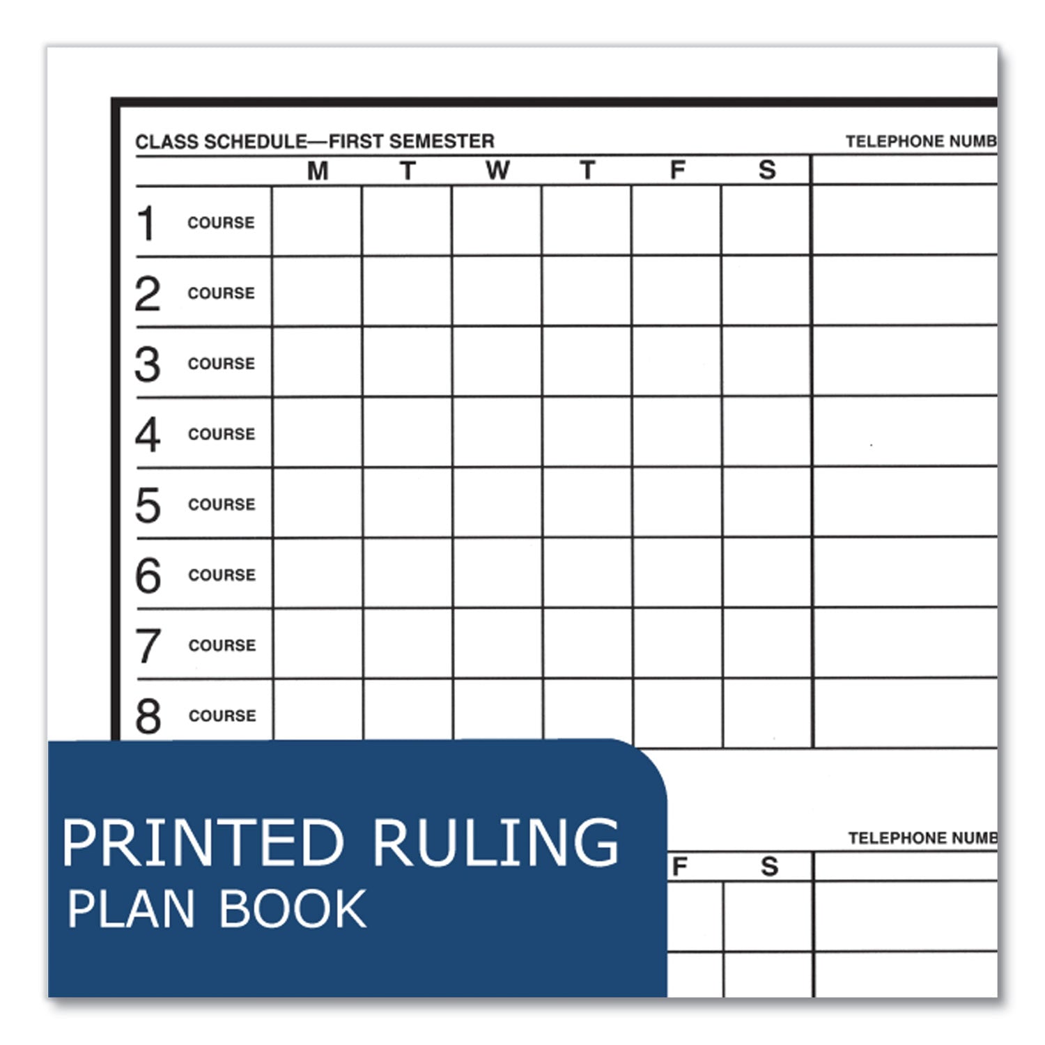 Academic - Weekly - 1 Week Double Page Layout - 8 1/2" x 11" Sheet Size - Green Sheet - 3 x Holes - Spiral Bound - White - Bond Paper - Blue Cover - 11" Height x 8.5" Width - Printed, Hole-punched, Smooth, Snag Proof - 1 Carton