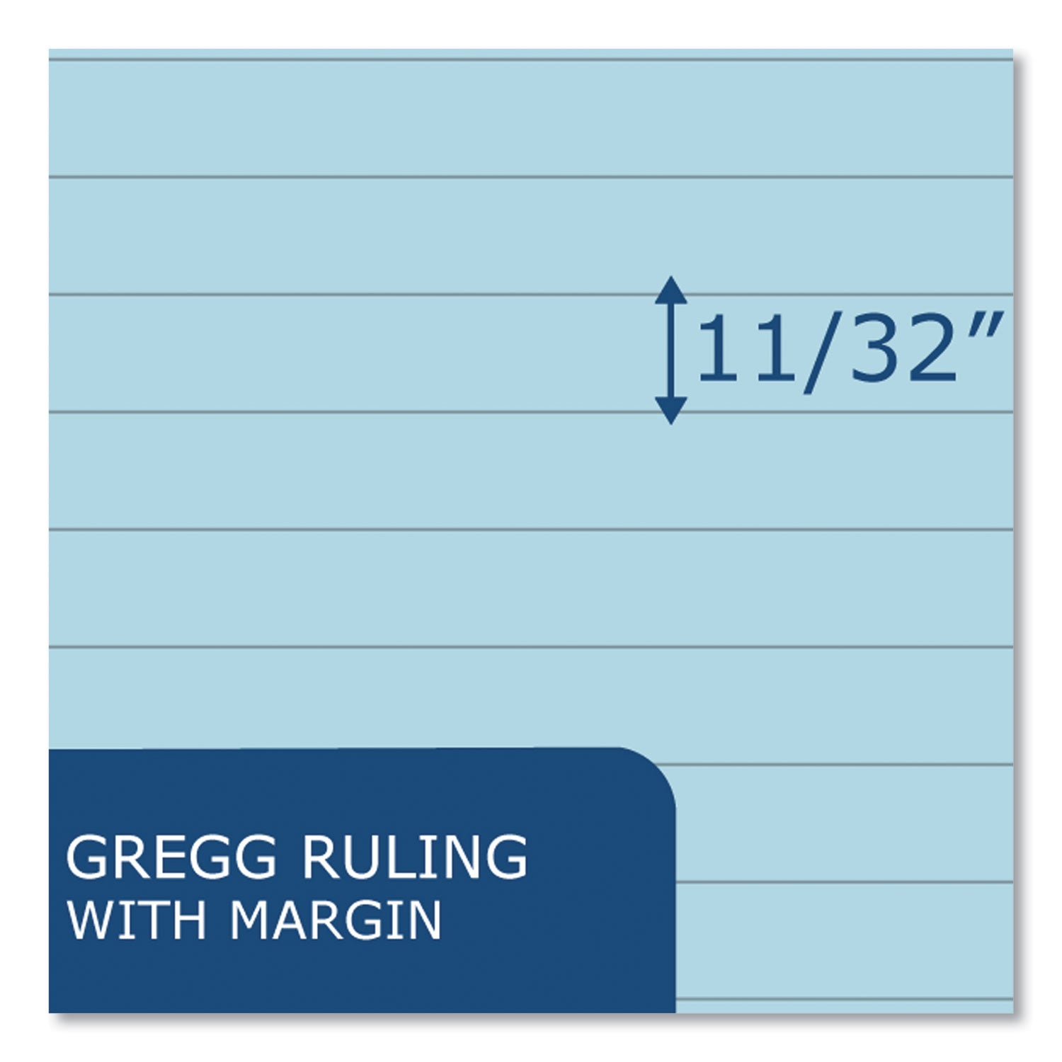 EnviroShades Steno Pad, Gregg Rule, White Cover, 80 Blue 6 x 9 Sheets, 24 Pads/Carton
