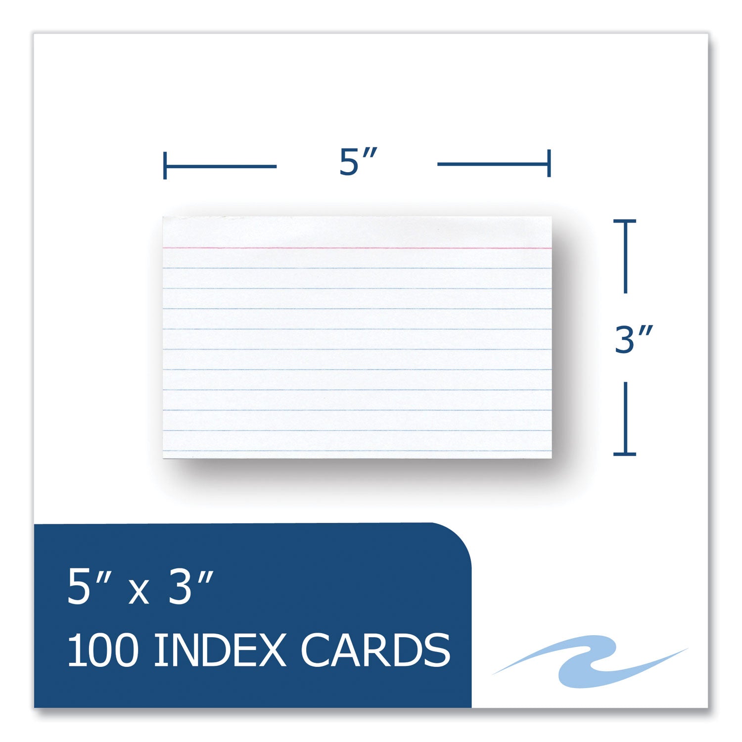 Roaring Spring EnviroNotes Index Cards, 5" x 3", White, Narrow Ruled, 100 Sheets/Pack, 36 Packs/Carton, Recycled Paper