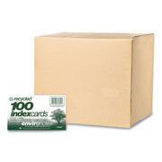 Roaring Spring EnviroNotes Index Cards, 5" x 3", White, Narrow Ruled, 100 Sheets/Pack, 36 Packs/Carton, Recycled Paper