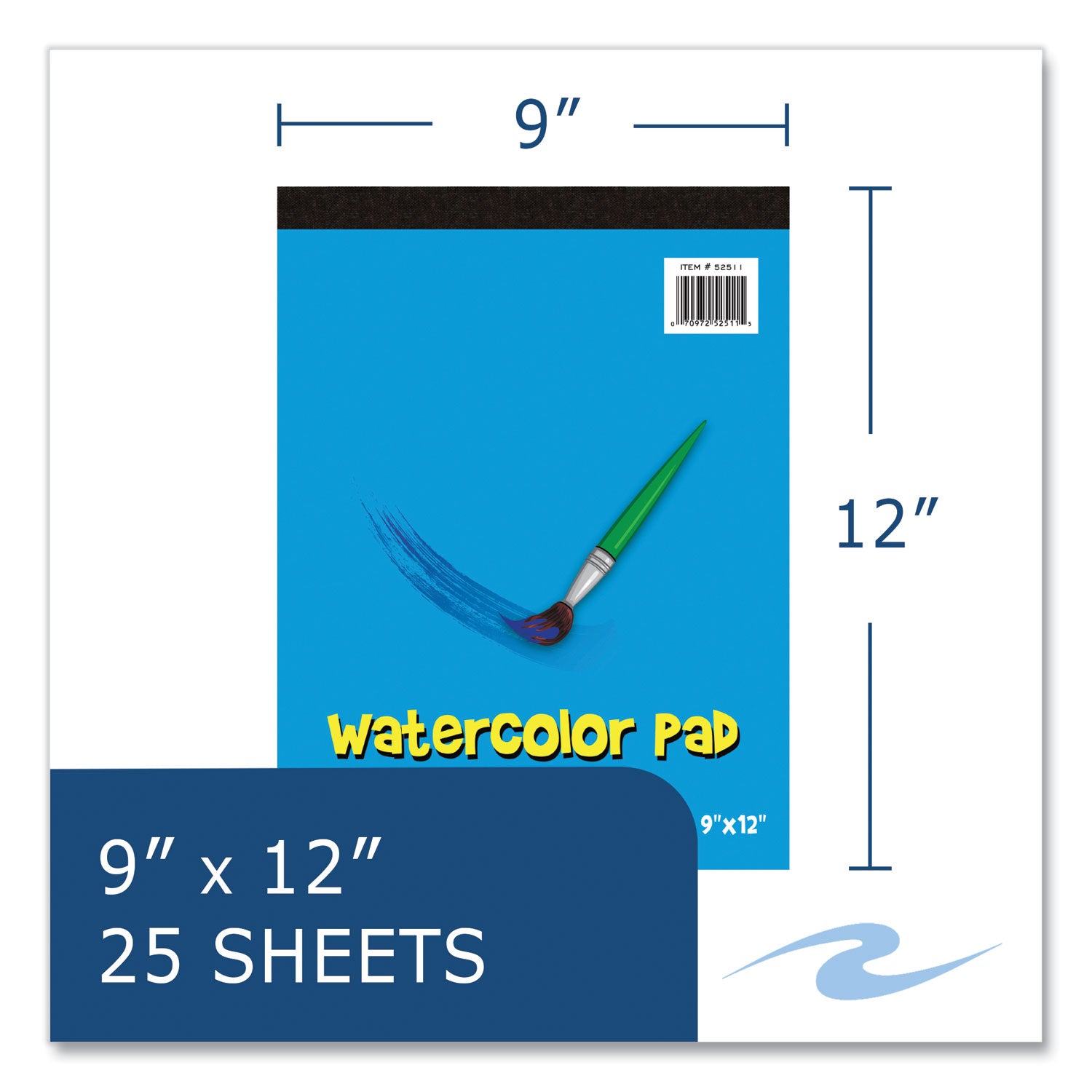 25 Sheets - 50 Pages - Plain - Glued/Tapebound - Plain Front Ruling - 40 lb Basis Weight - 150 g/m² Grammage - 9" x 12" Sheet Size - 0.25" Height x 9" Width x 12" Length - Black Binding - Blue Kids Board, White Cover - Printed - 1 Carton