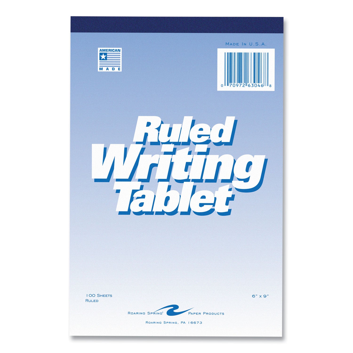 Writing Tablet, Wide/Legal Rule, 100 White 6 x 9 Sheets, 48/Carton
