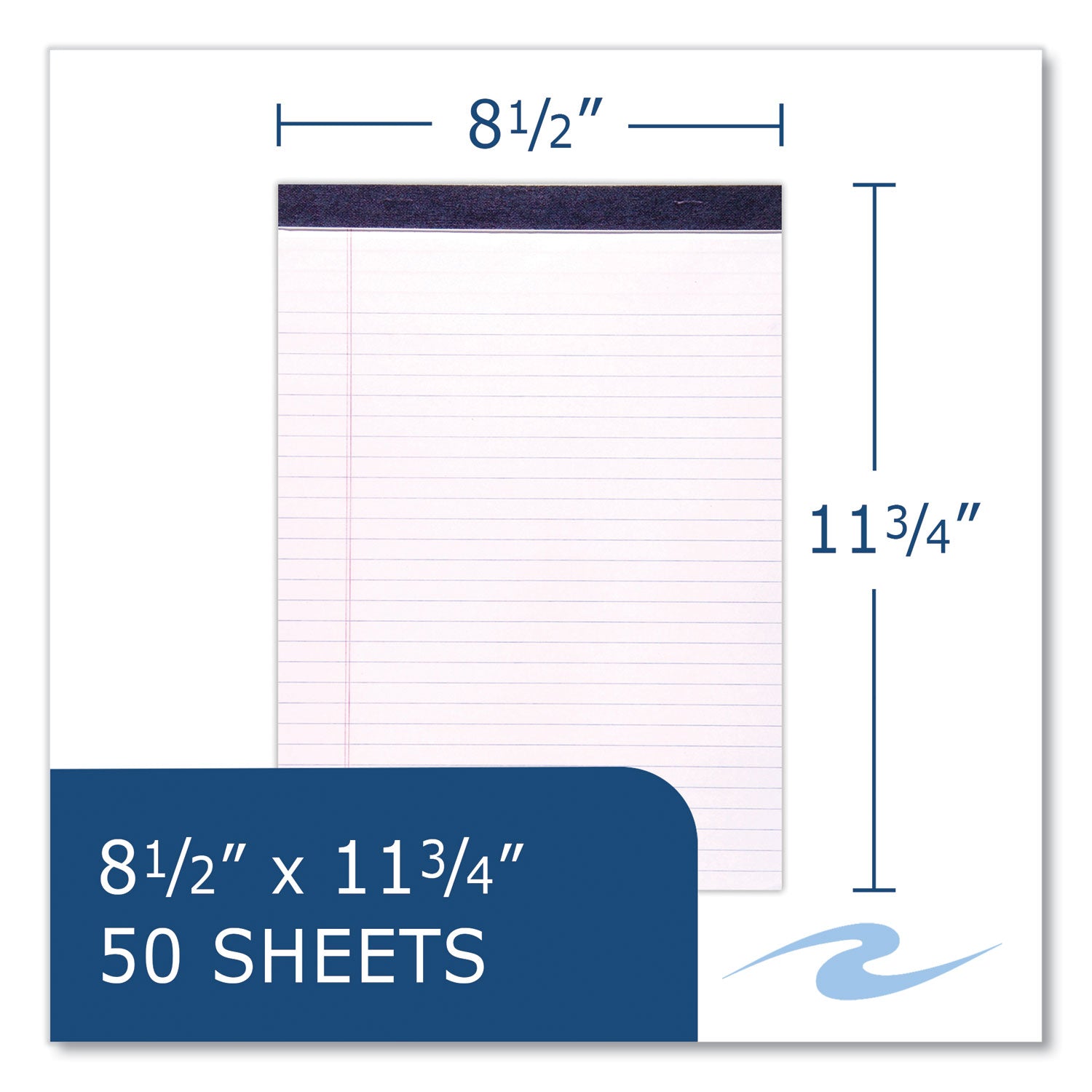 Roaring Spring Legal Pads, 50 Sheets per Pad, 100 Pages, Legal Size 11 3/4" x 8 1/2", White, Wide Ruled, Double Red Margin, Blue Binding, Micro Perforated, Recycled, 36 Pads per Carton