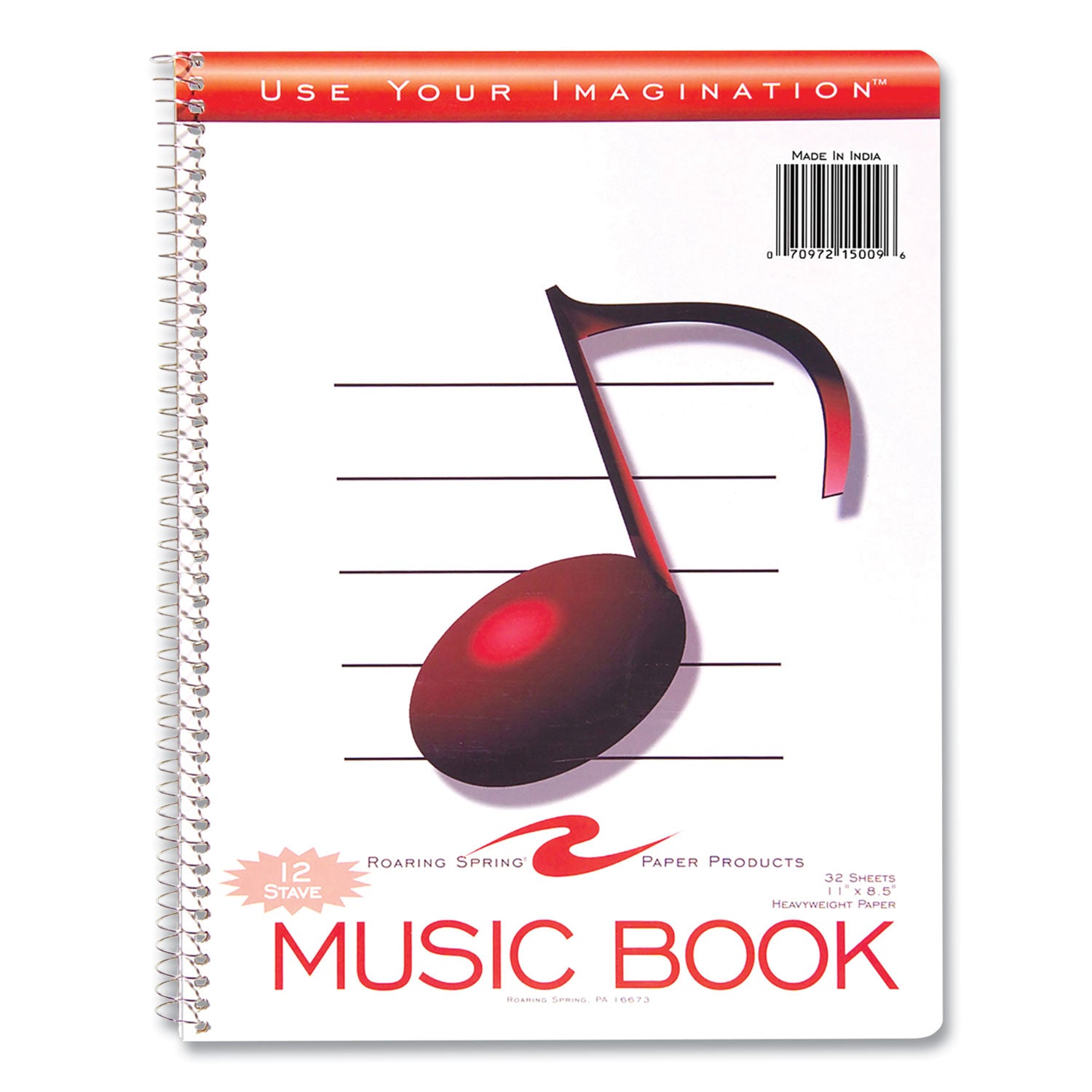 32 Sheets - 64 Pages - Printed - Spiral Bound - Both Side Ruling Surface - 32 lb Basis Weight - 119 g/m² Grammage - 11" x 8 1/2" Sheet Size - 0.30" Height x 8.5" Width x 11" Length - White Paper - Board Cover - 24 / Carton