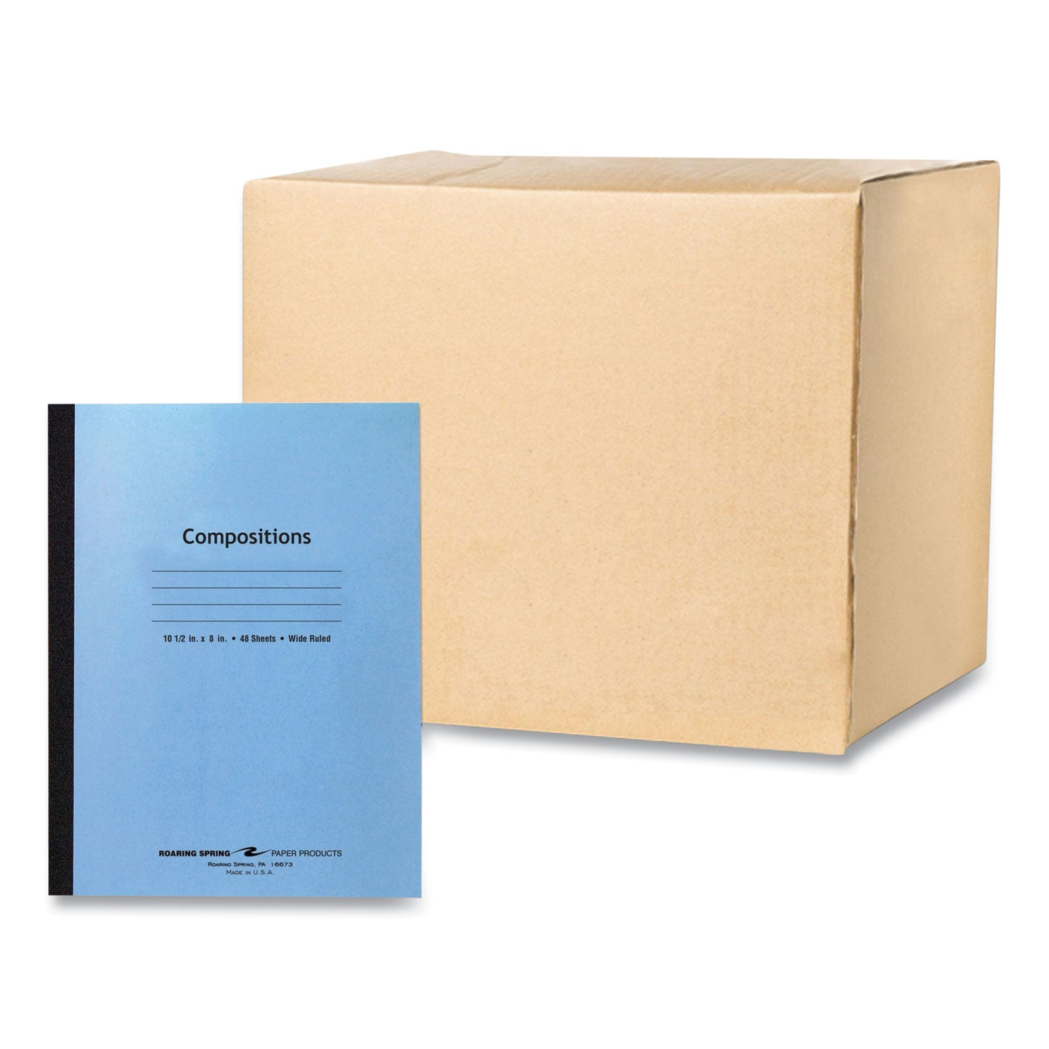 Flexible Cover Composition Notebook, Wide/Legal Rule, Blue Cover, (48) 10.5 x 8 Sheets, 72/Carton