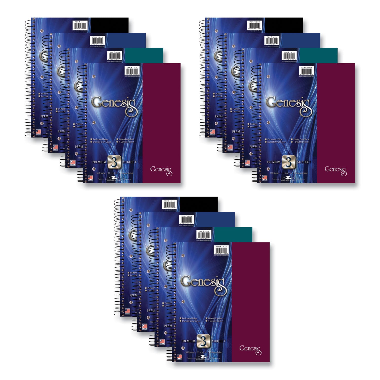 150 Sheets - 300 Pages - Printed - Spiral Bound - Both Side Ruling Surface - Red Margin - 3 Hole(s) - 15 lb Basis Weight - 56 g/m² Grammage - 11" x 9" Sheet Size - 0.50" Height x 9" Width x 11" Length - White Paper - Black Binding - 12 / Carton