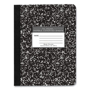 Roaring Spring Marble Comp Book, 50 Sheets, 100 Pages, Wide Ruled, 9 3/4" x 7 1/2", Black Marble Hardboard Cover, 48 per Carton