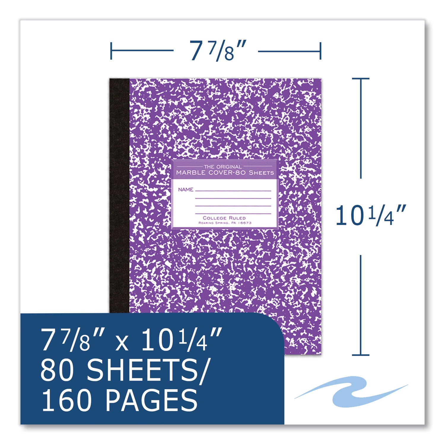 80 Sheets - 160 Pages - Printed - Sewn/Tapebound - Both Side Ruling Surface - Red Margin - 15 lb Basis Weight - 56 g/m² Grammage - 10 1/4" x 7 7/8" Sheet Size - 0.50" Height x 7.9" Width x 10.3" Length - White Paper - Black Binding - 8 / Carton