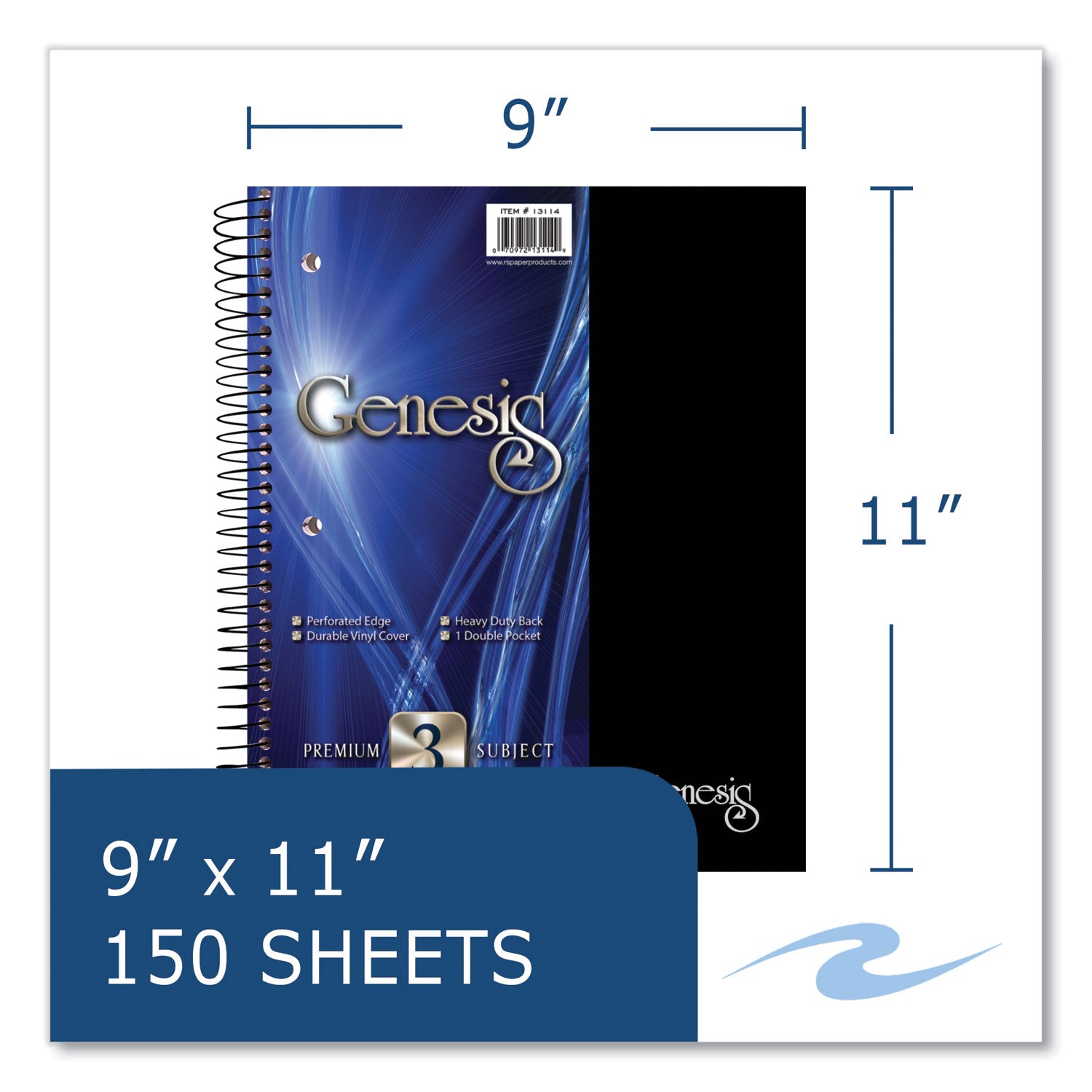 150 Sheets - 300 Pages - Printed - Spiral Bound - Both Side Ruling Surface - Red Margin - 3 Hole(s) - 15 lb Basis Weight - 56 g/m² Grammage - 11" x 9" Sheet Size - 0.50" Height x 9" Width x 11" Length - White Paper - Black Binding - 12 / Carton