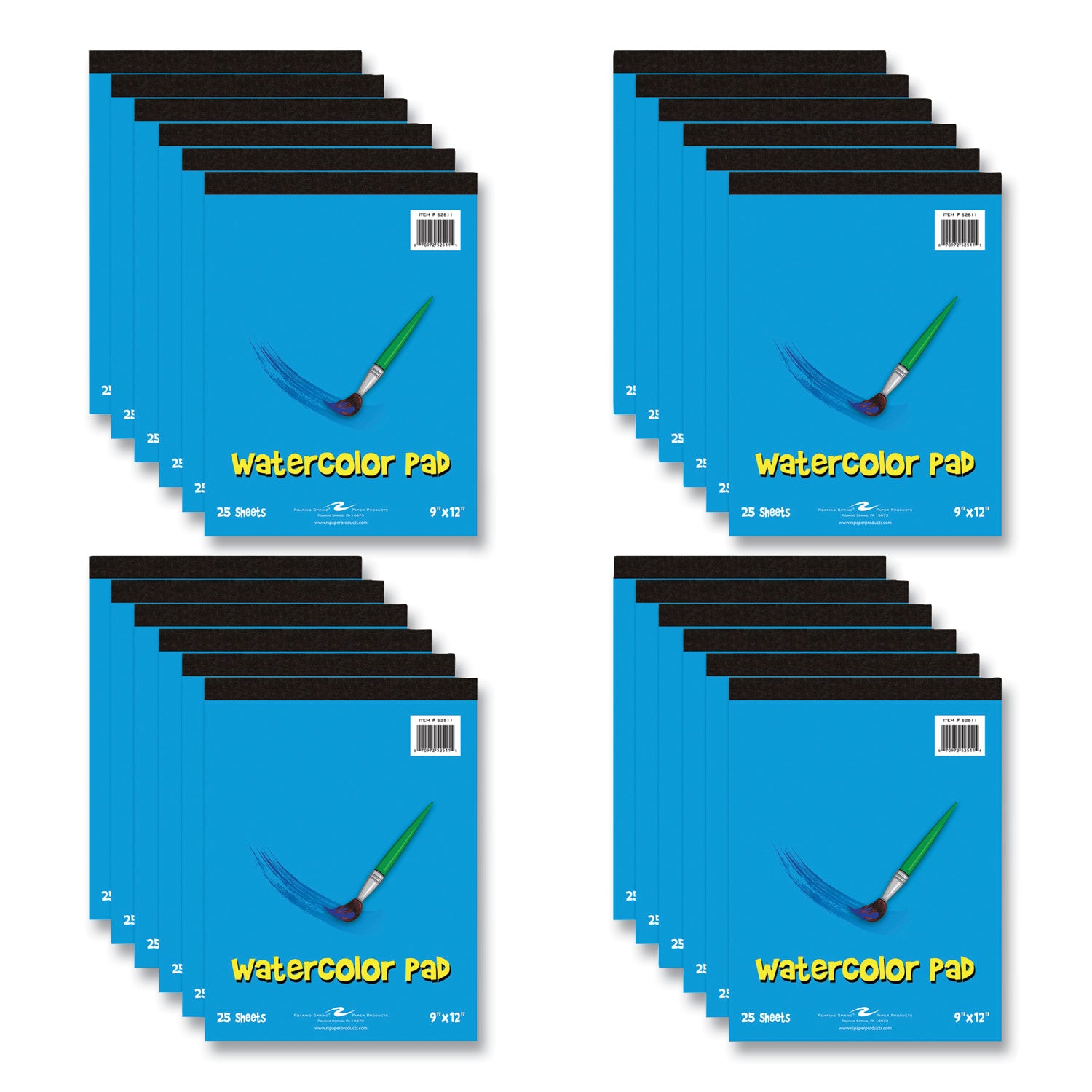 25 Sheets - 50 Pages - Plain - Glued/Tapebound - Plain Front Ruling - 40 lb Basis Weight - 150 g/m² Grammage - 9" x 12" Sheet Size - 0.25" Height x 9" Width x 12" Length - Black Binding - Blue Kids Board, White Cover - Printed - 1 Carton