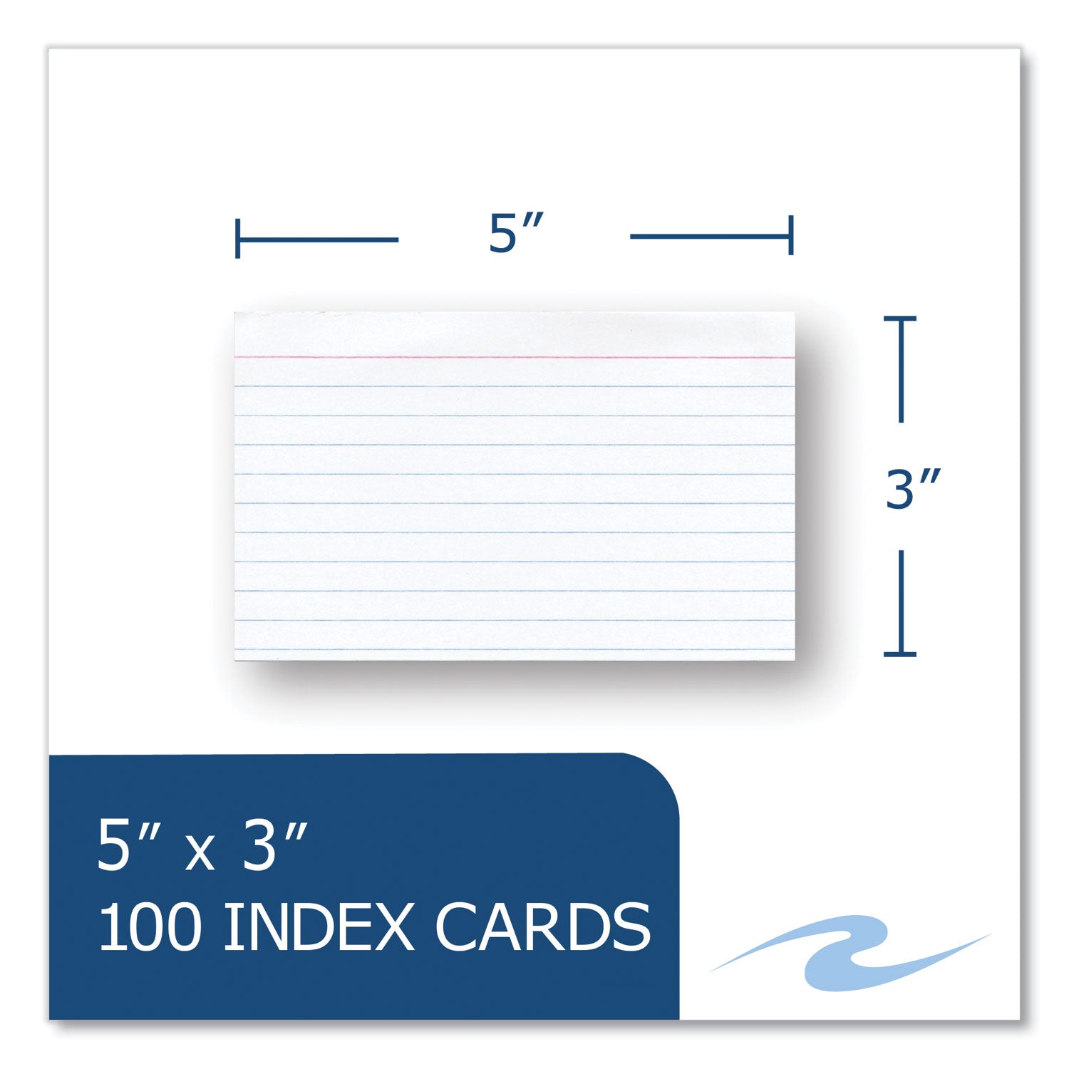 Roaring Spring PaperTrail Ruled Index Cards - 100 Sheets - 200 Pages - Printed - Front Ruling Surface - 43 lb Basis Weight - 160 g/m² Grammage - 5" x 3" Sheet Size - 0.75" Height x 5" Width x 3" Length - White Paper - 100/Pack - 1 Carton