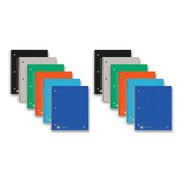 Roaring Spring Premium College Ruled Five Subject Spiral Notebook, 200 Sheets, 400 Pages, 11" x 9", Spiral Bound, 3-Hole Punched, Assorted Pressboard Covers, 1 Carton
