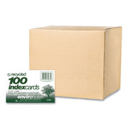 Roaring Spring EnviroNotes Index Cards, 6" x 4", White, Printed Front, Narrow Ruled, 100 Sheets per Pack, 36 Packs per Carton, Recycled Paper