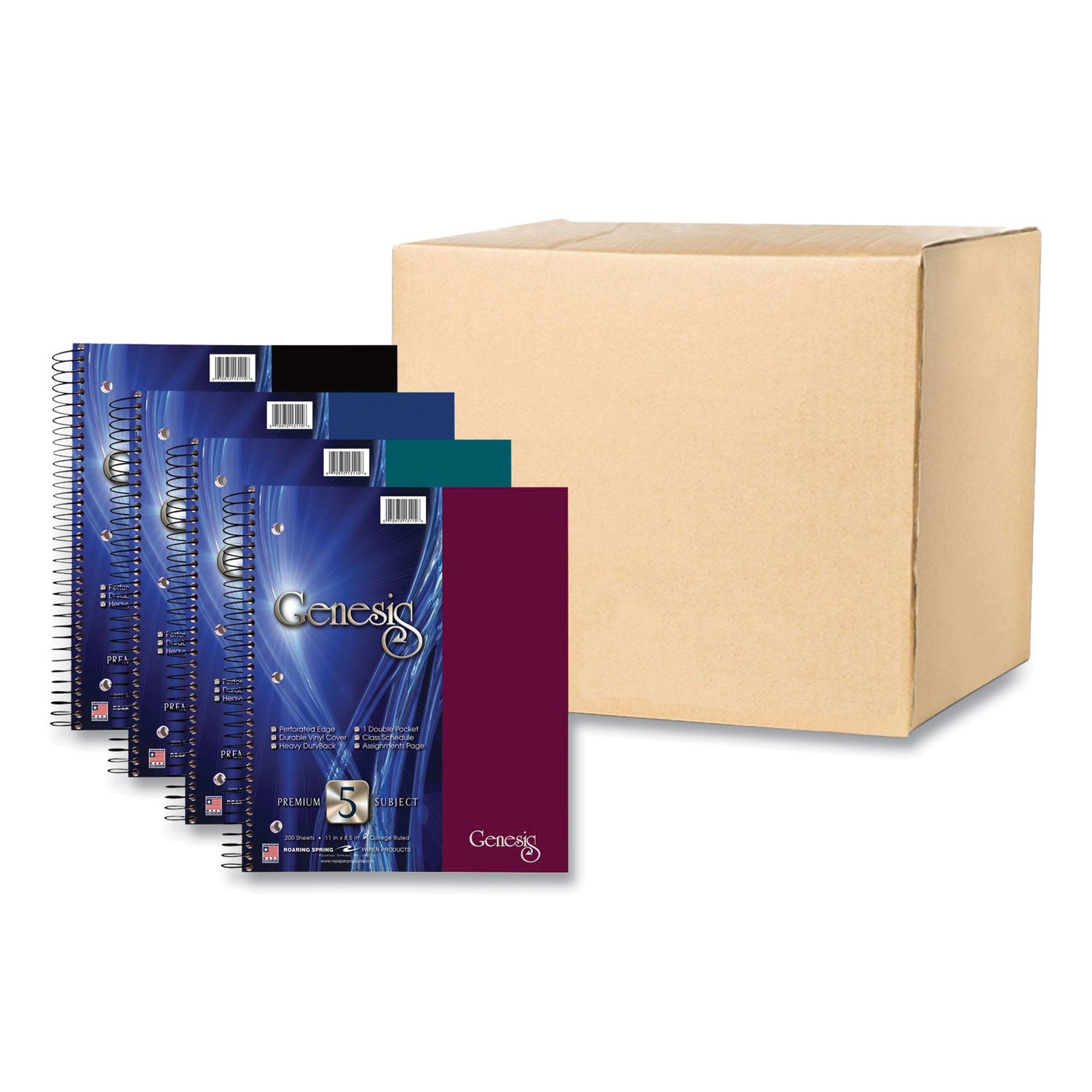 200 Sheets - 400 Pages - Printed - Spiral Bound - Both Side Ruling Surface - Red Margin - 3 Hole(s) - 15 lb Basis Weight - 56 g/m² Grammage - 11" x 9" Sheet Size - 0.75" Height x 9" Width x 11" Length - White Paper - Black Binding - 12 / Carton