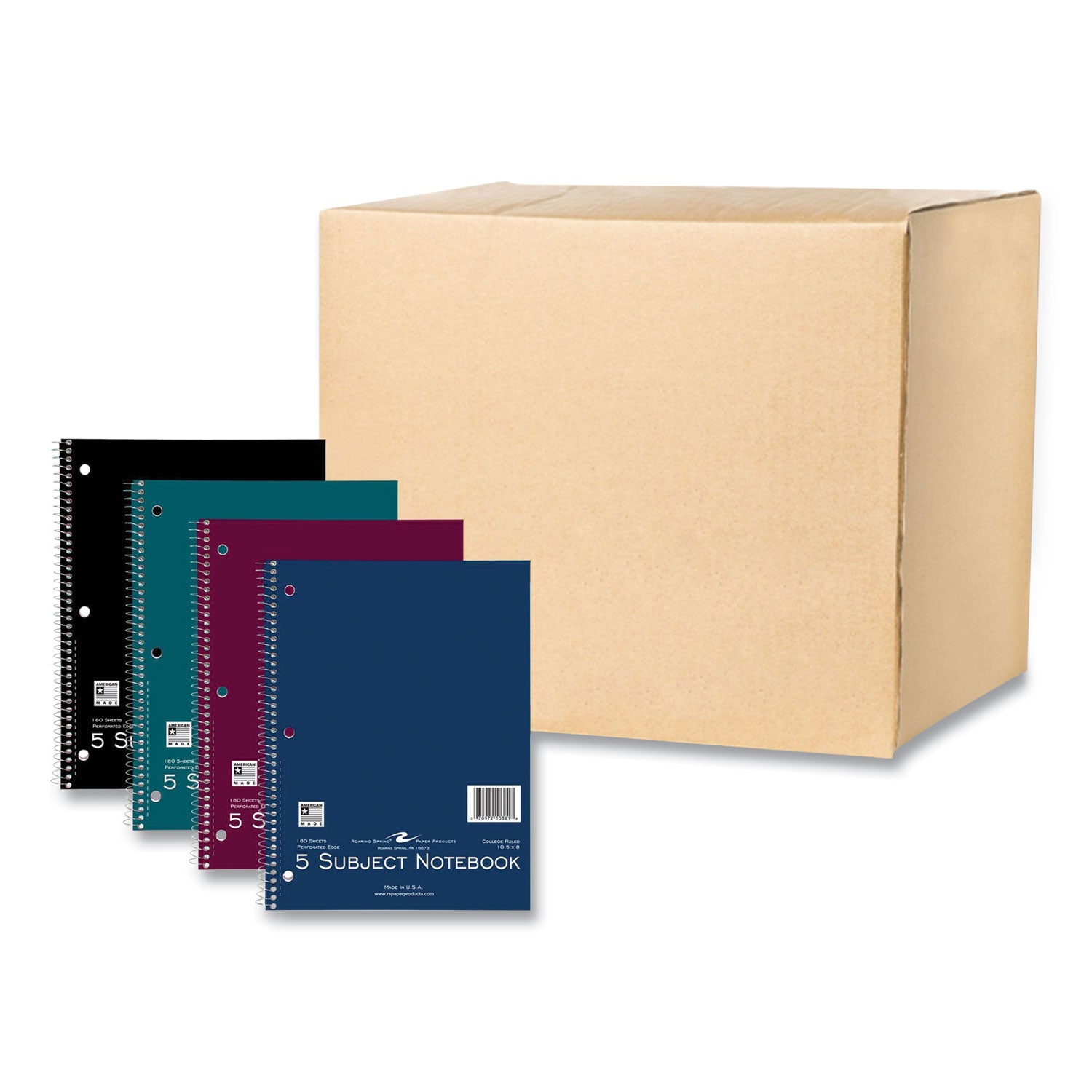 180 Sheets - 360 Pages - Printed - Spiral Bound - Both Side Ruling Surface - Red Margin - 3 Hole(s) - 15 lb Basis Weight - 56 g/m² Grammage - 10 1/2" x 8" Sheet Size - 0.75" Height x 8" Width x 10.5" Length - White Paper - Board Cover - 1 Carton
