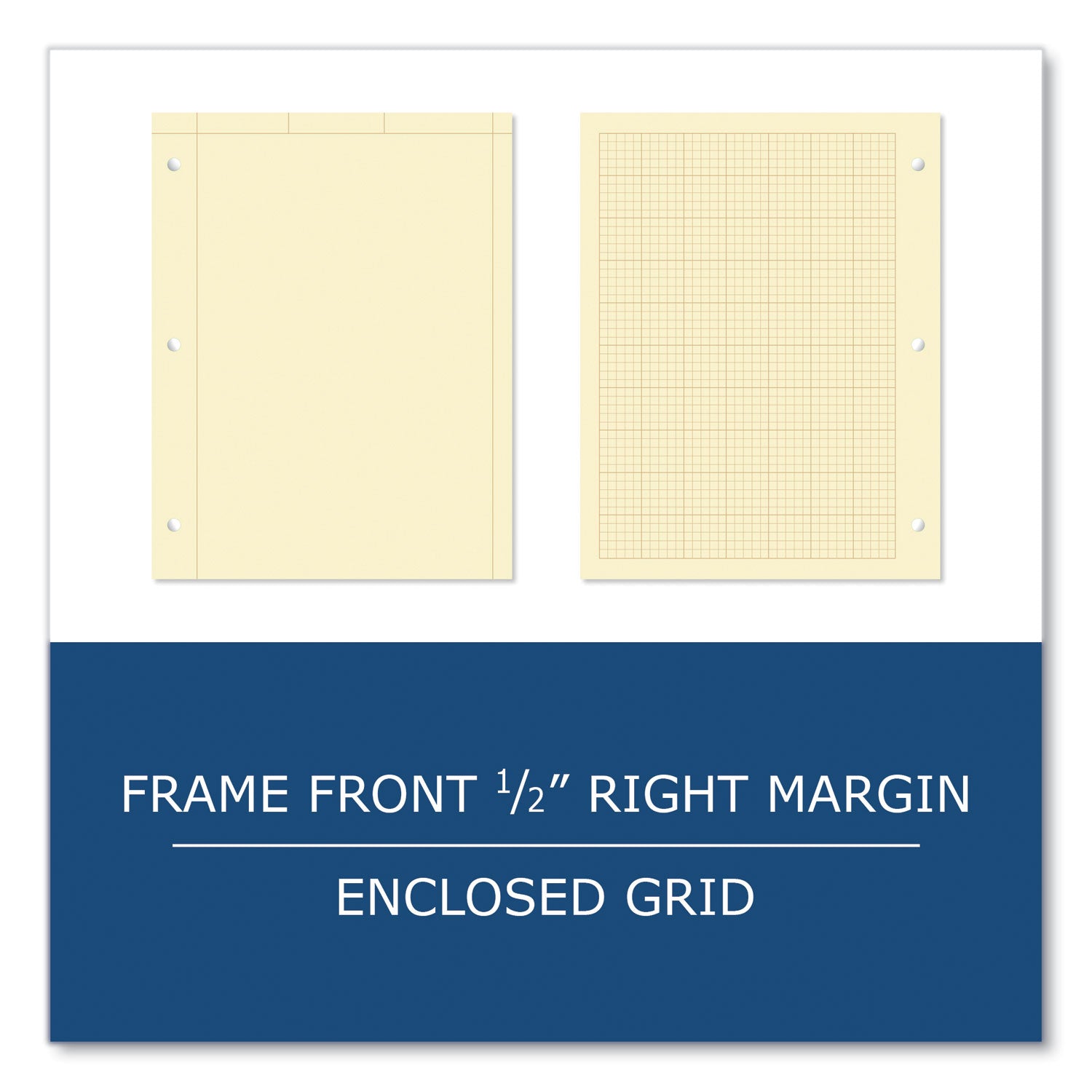 Engineer Pad, Quadrille Rule (5 sq/in), 100 Buff 8.5 x 11 Sheets, 24/Carton