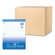 Roaring Spring College Ruled Filler Paper, 100 Sheets per Pack, 200 Pages, 3-Hole Punched, White, 11" x 8.5", Red Margin, 48 Packs per Carton
