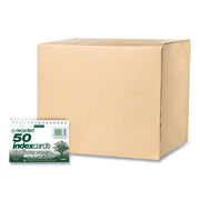 Environotes Wirebound Recycled Index Cards, Narrow Rule, 3 x 5, White, 50 Cards, 24/Carton