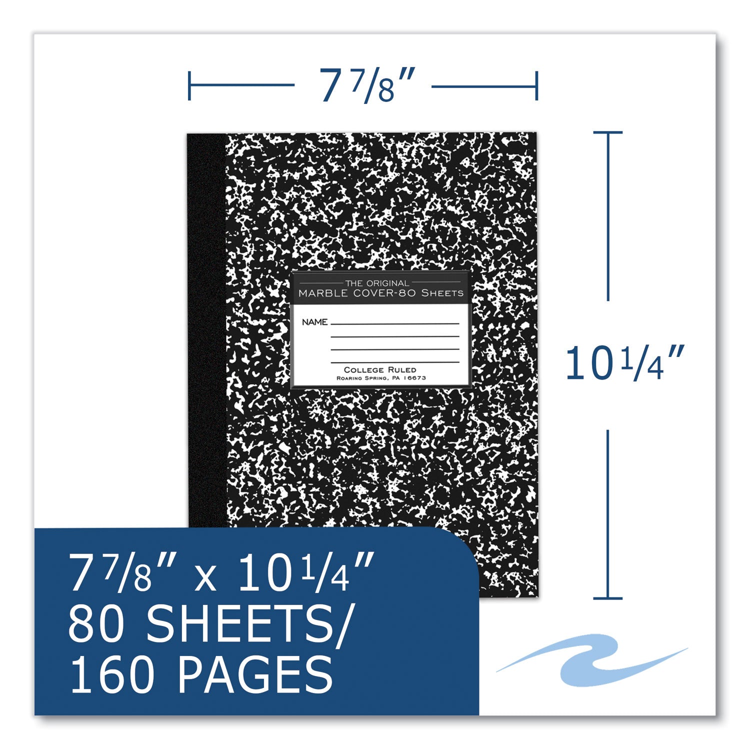 80 Sheets - 160 Pages - Printed - Sewn/Tapebound - Both Side Ruling Surface - Red Margin - 15 lb Basis Weight - 56 g/m² Grammage - 10 1/4" x 7 7/8" Sheet Size - 0.50" Height x 7.9" Width x 10.3" Length - White Paper - Black Binding - 1 Carton